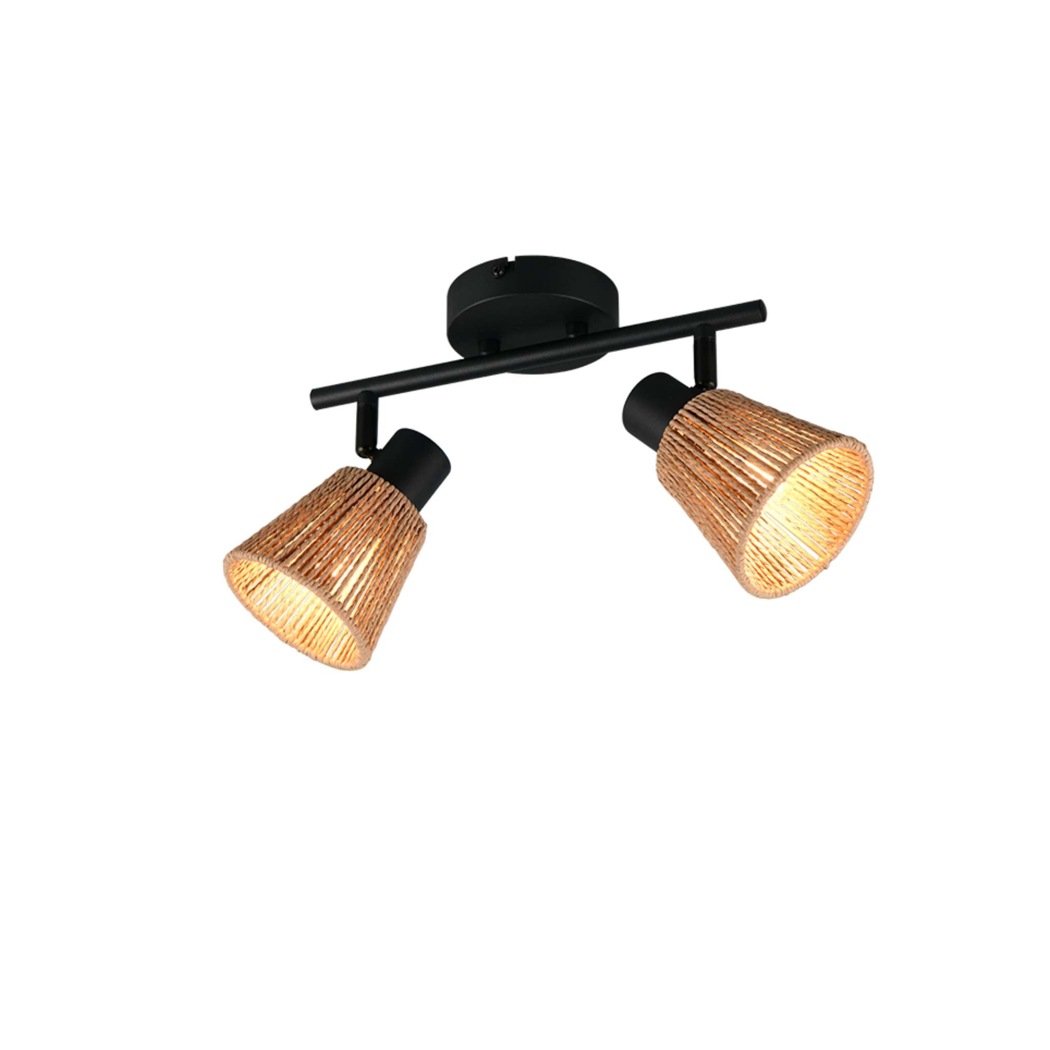 TRIO Natrel spotlight 2-piece E14 - matte black/natural color