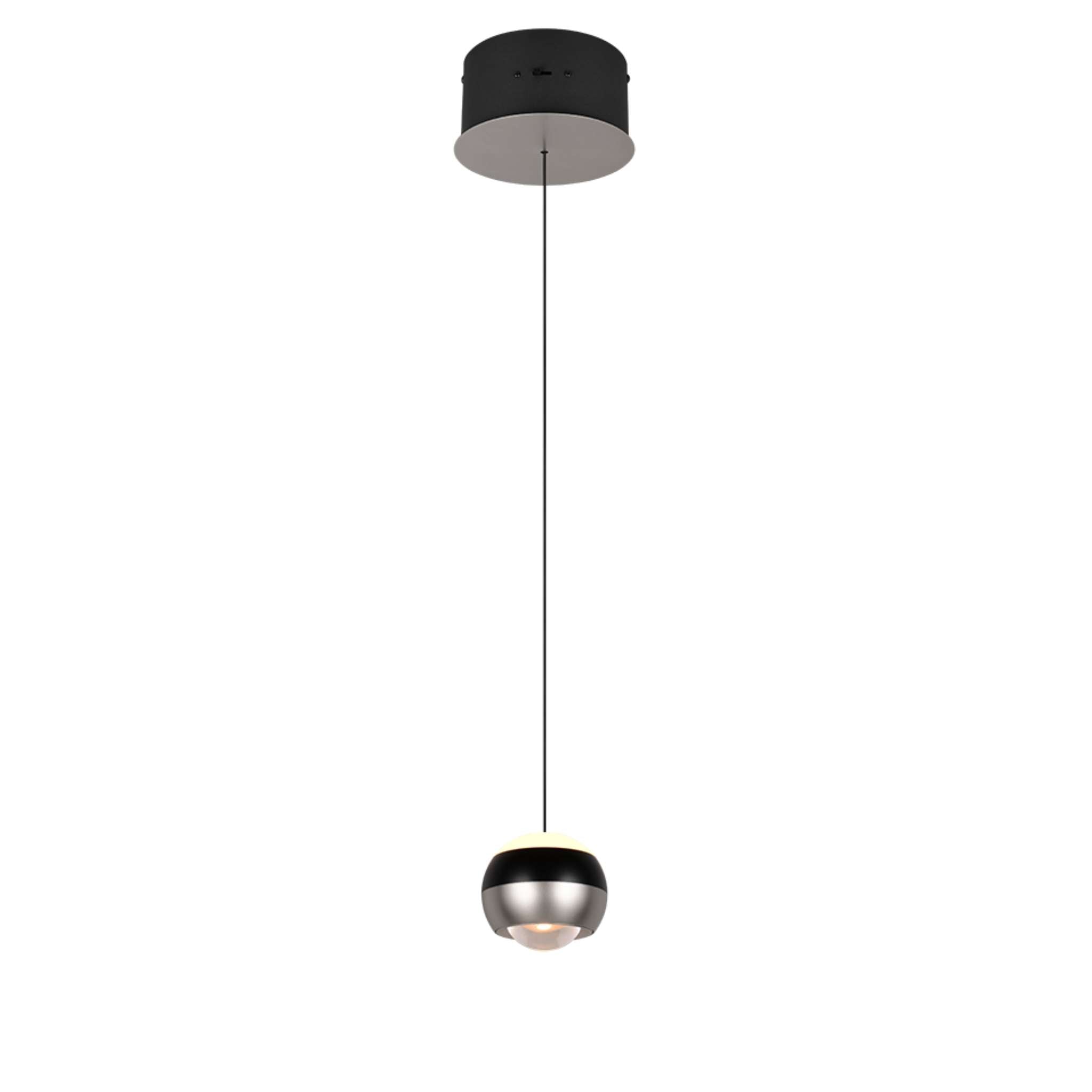TRIO Orbit LED riippuvalaisin 1-os - harjattu teräs/mattamusta