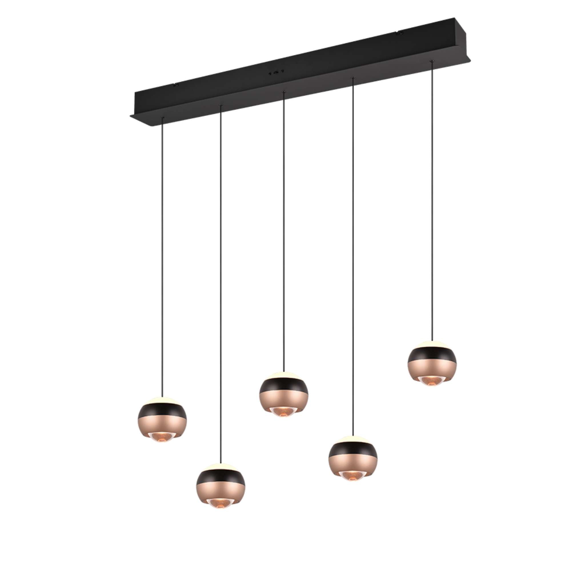 TRIO Orbit LED riippuvalaisin 100 cm 5-os - mattamusta