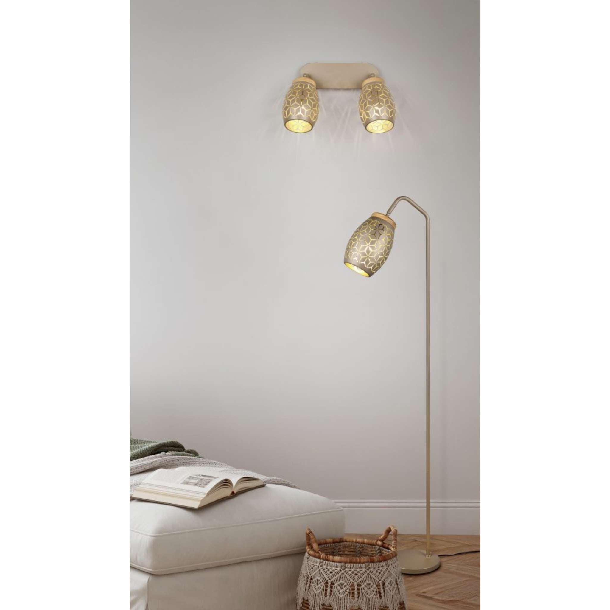 TRIO Bidar lattiavalaisin E27 - kahvinruskea