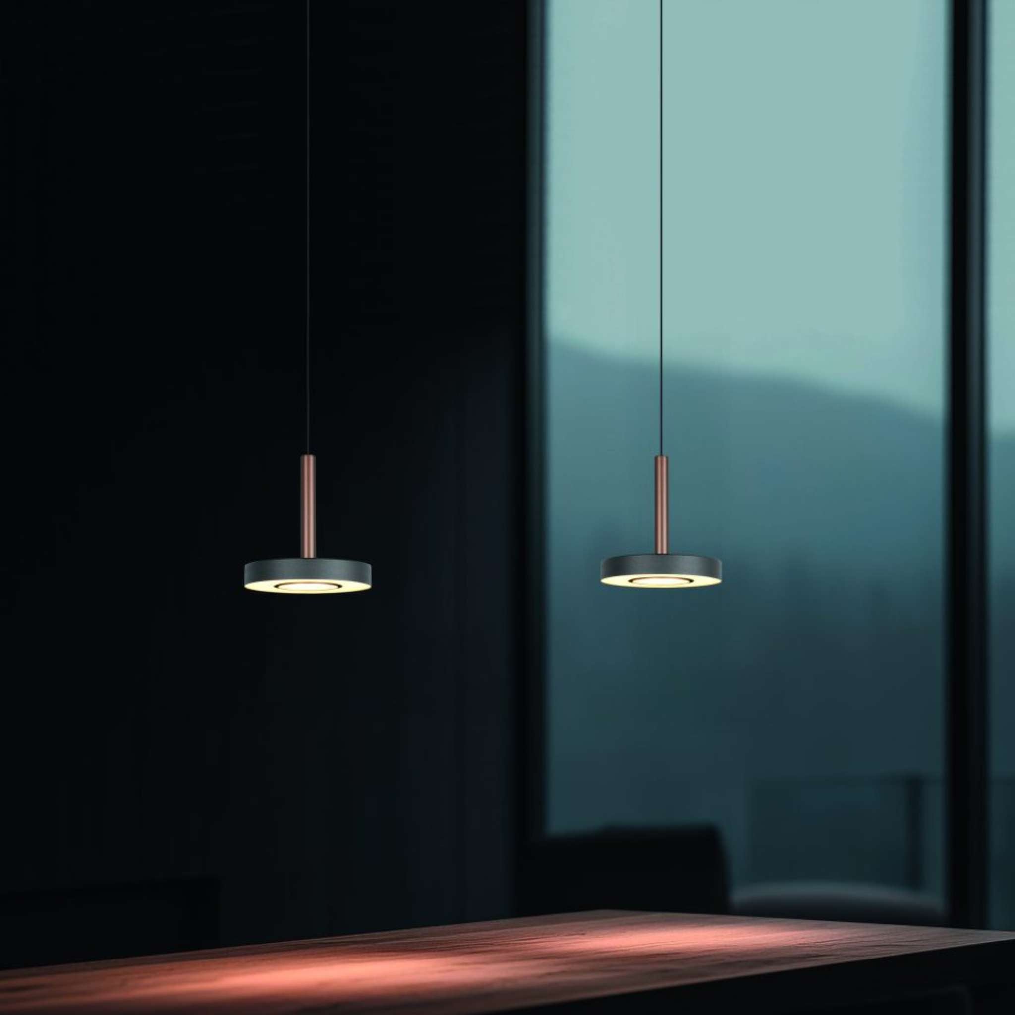 TRIO Guano LED riippuvalaisin 1-os - kahvi/mattamusta