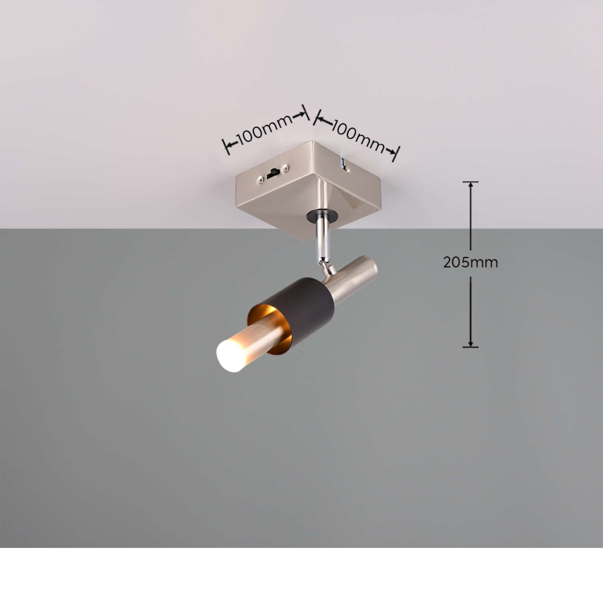 TRIO Ikaris LED spotti 1-os - harjattu teräs/mattamusta