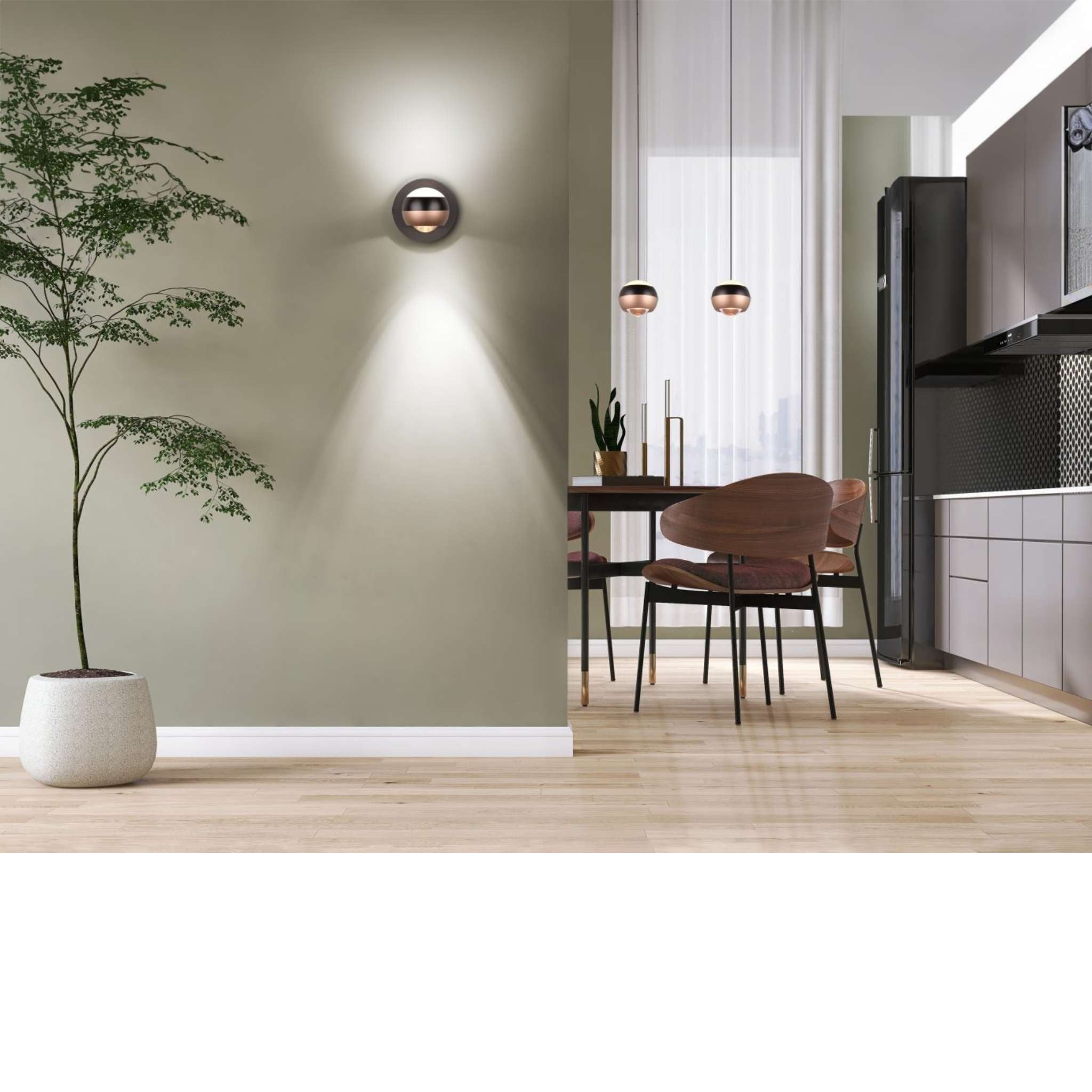 TRIO Orbit LED seinävalaisin - mattamusta