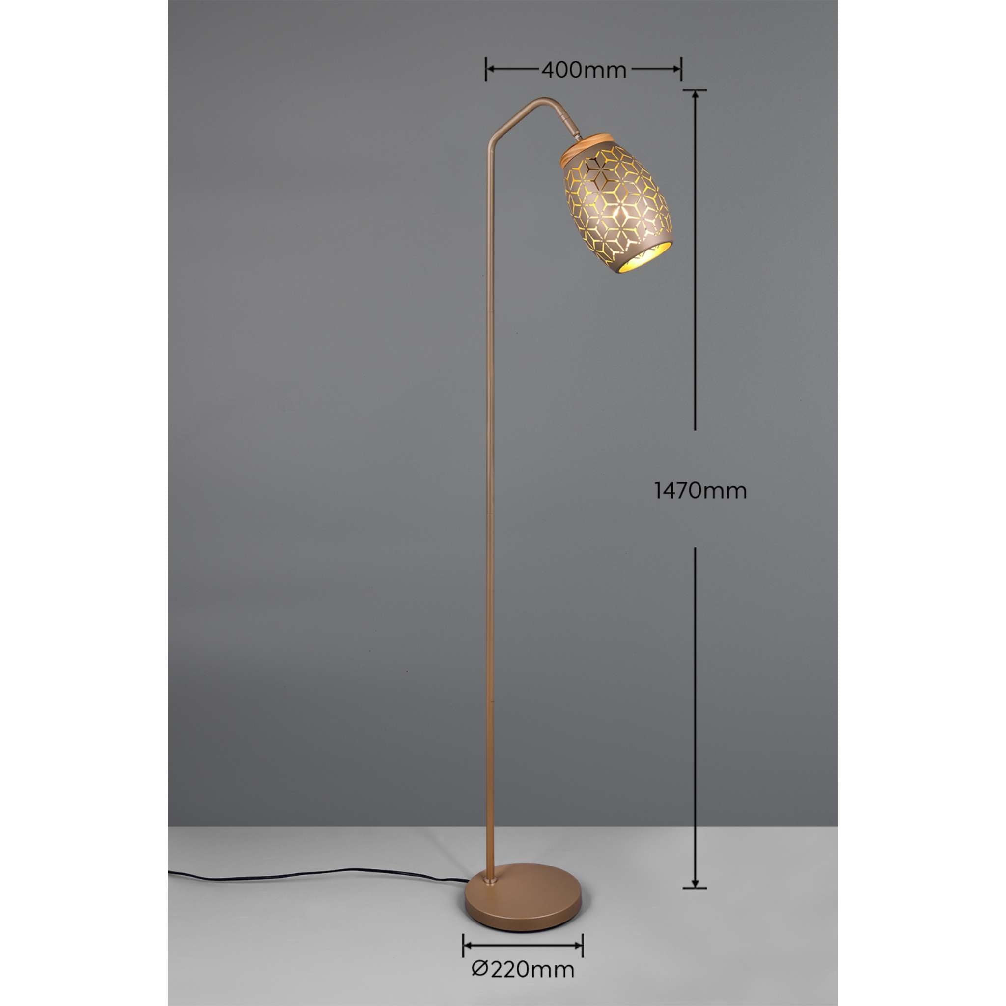 TRIO Bidar lattiavalaisin E27 - kahvinruskea