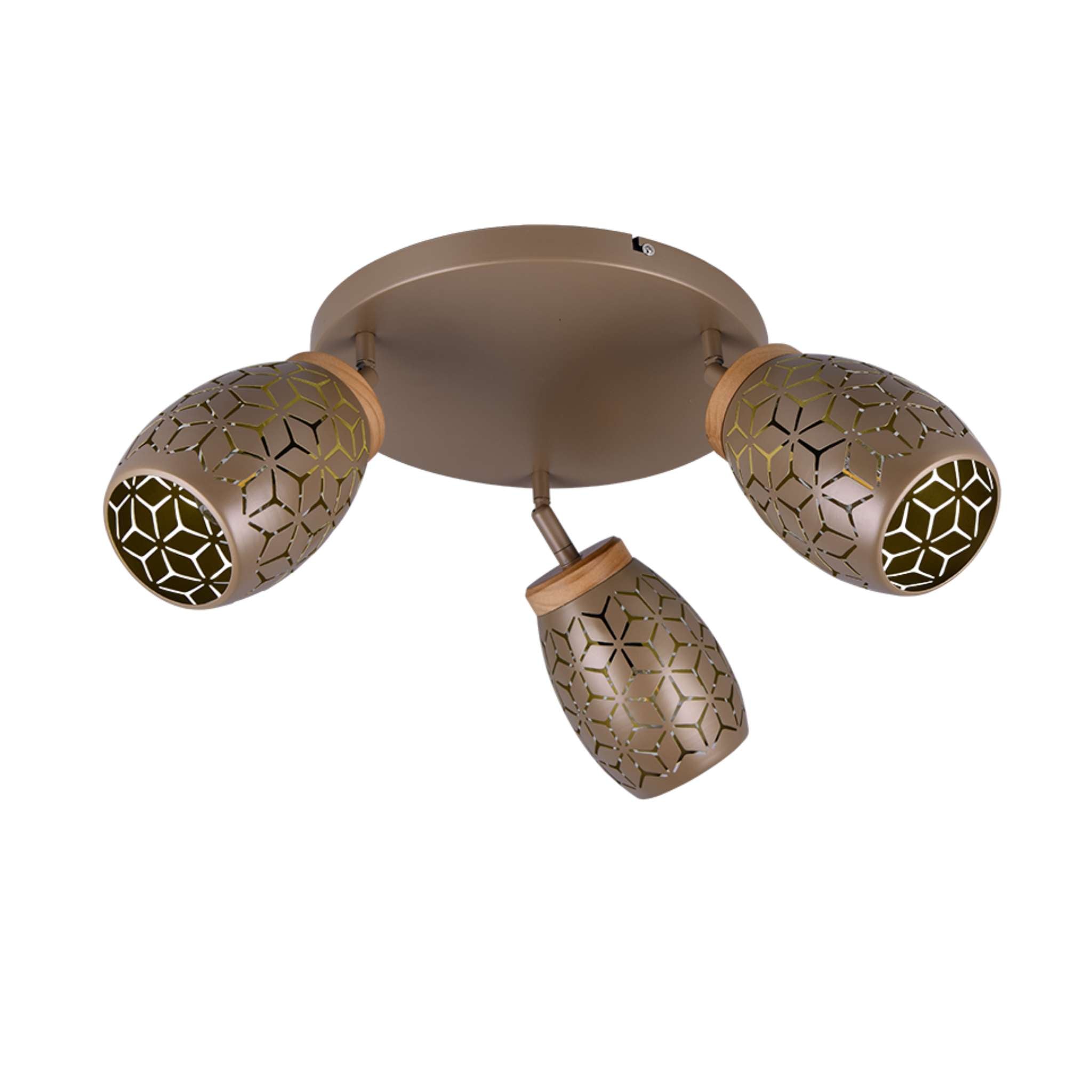 TRIO Bidar spottivalaisin 3-os E14 - kahvinruskea