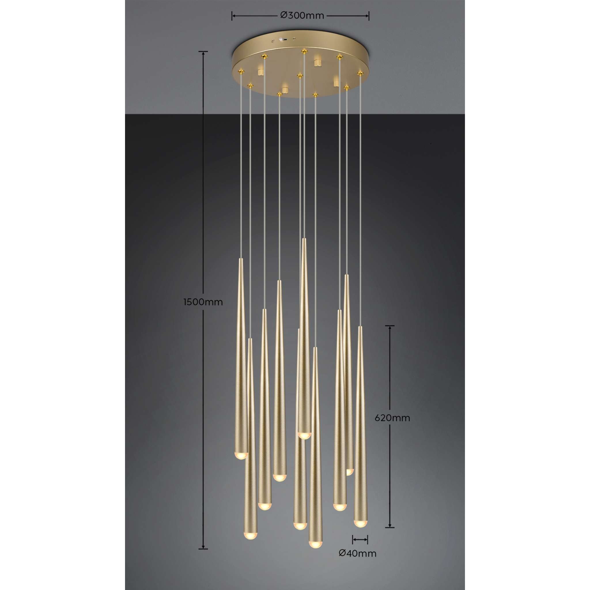 TRIO Cala LED riippuvalaisin 10-os - kulta