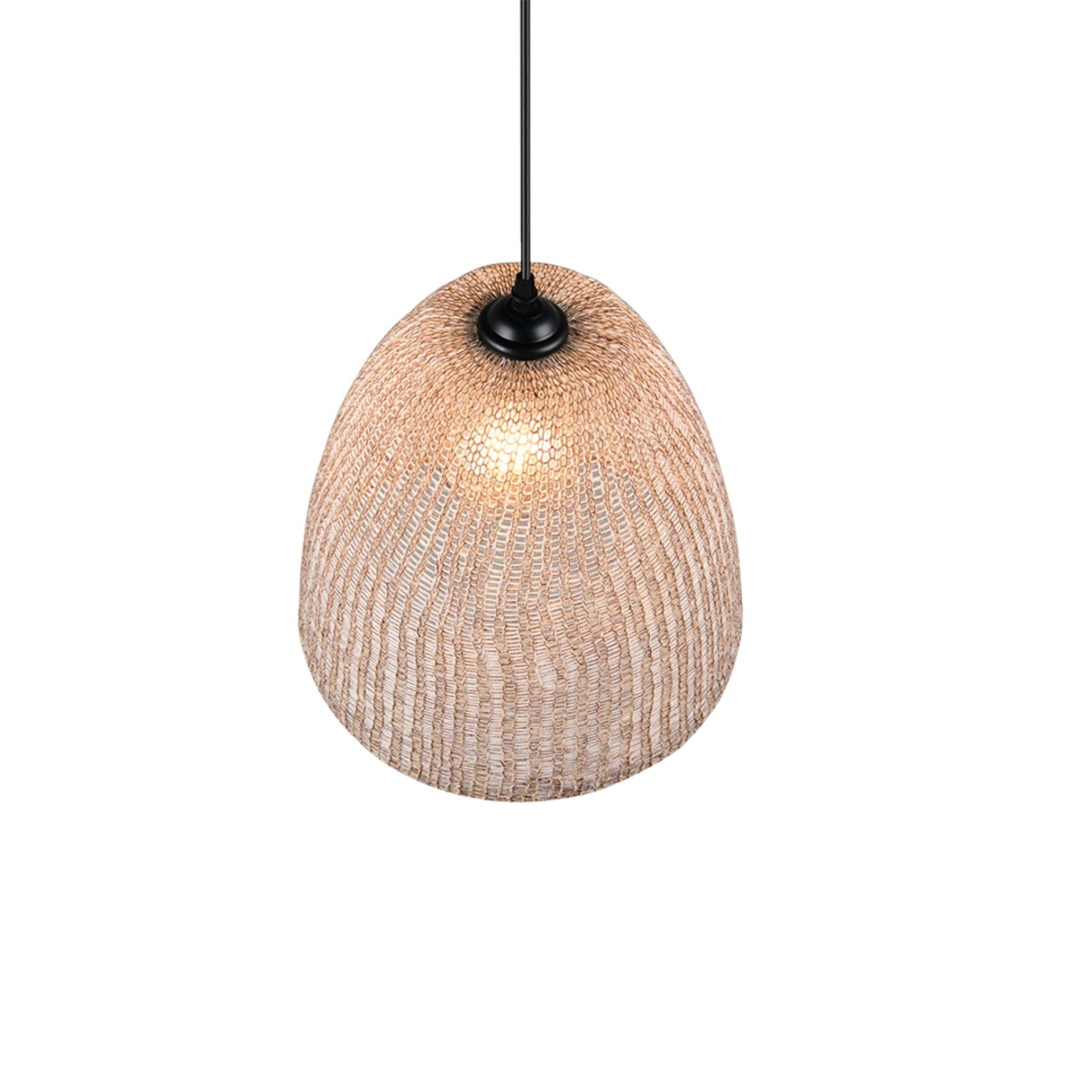 TRIO Kibito riippuvalaisin E27 - luonnollinen väri/mattamusta