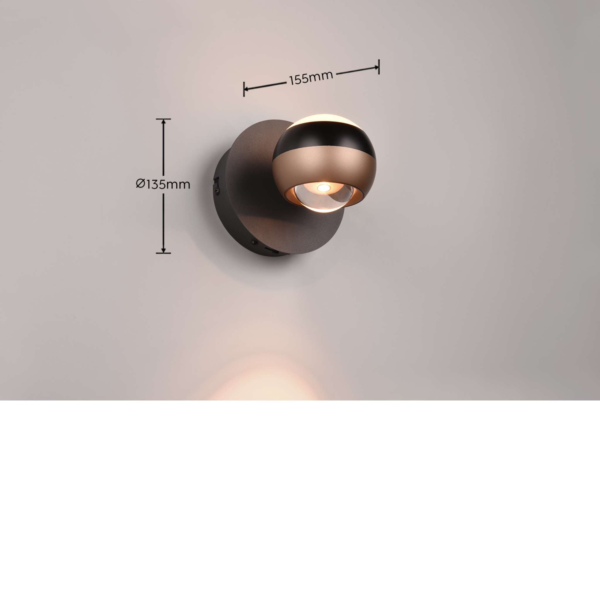 TRIO Orbit LED seinävalaisin - mattamusta