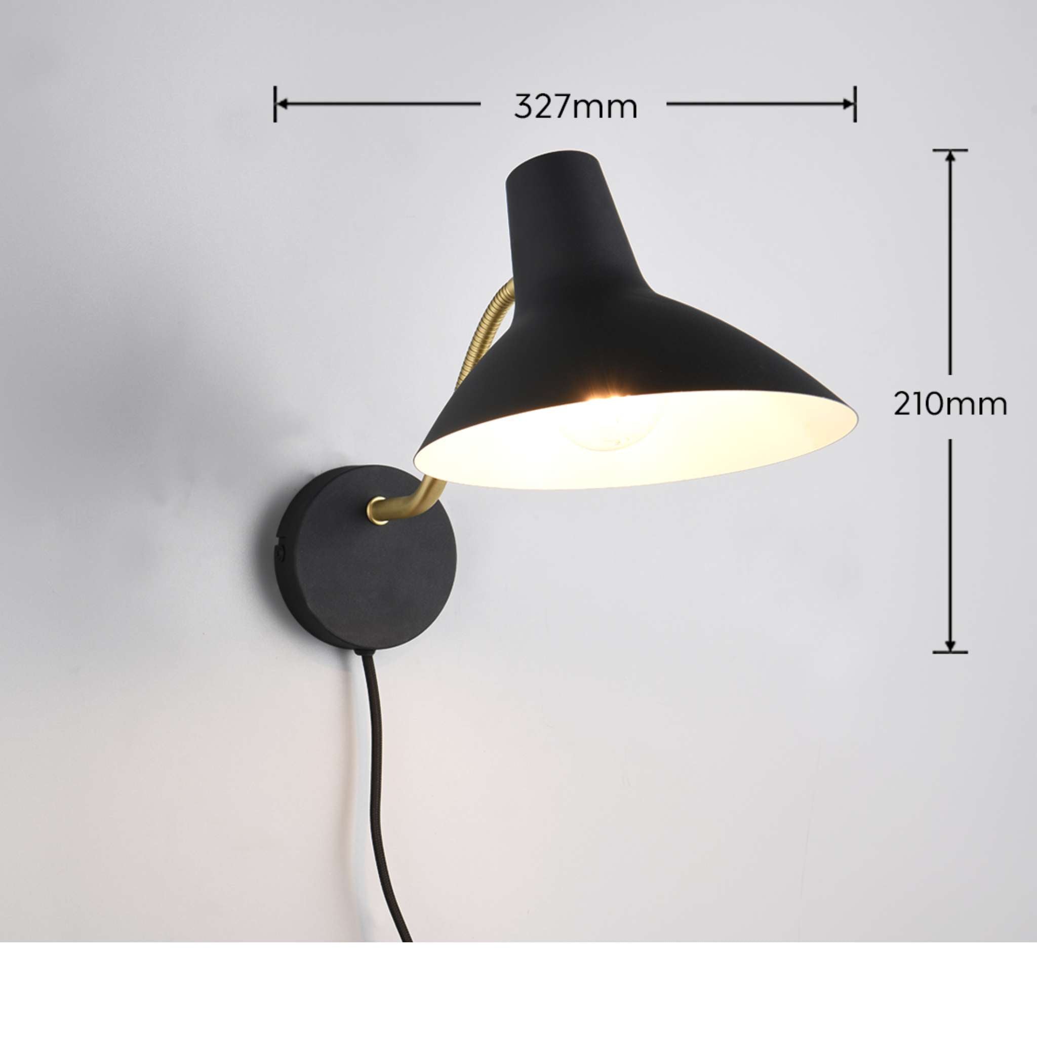 TRIO Traveller seinävalaisin E27 - musta/kulta