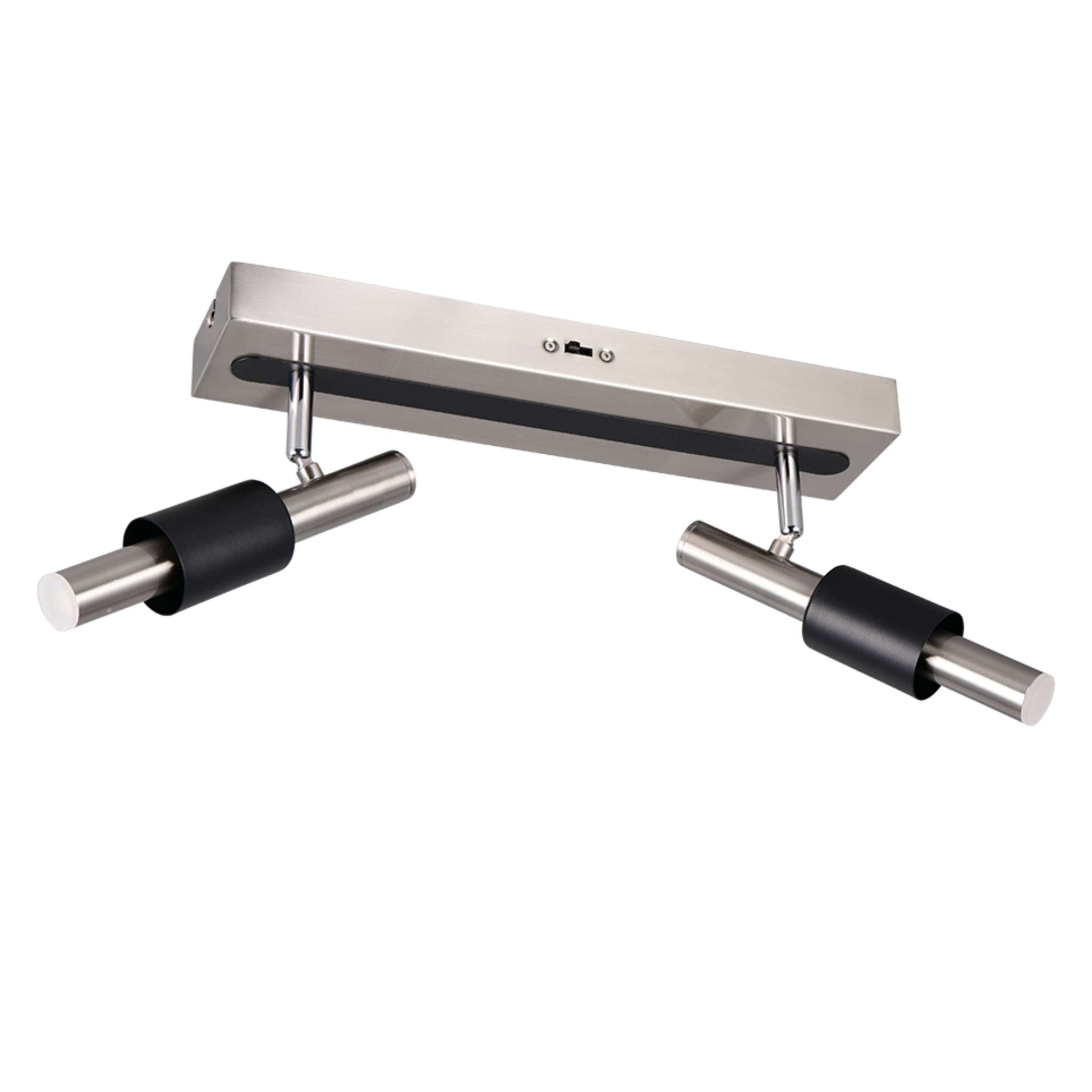 TRIO Ikaris LED spotti 2-os - harjattu teräs/mattamusta