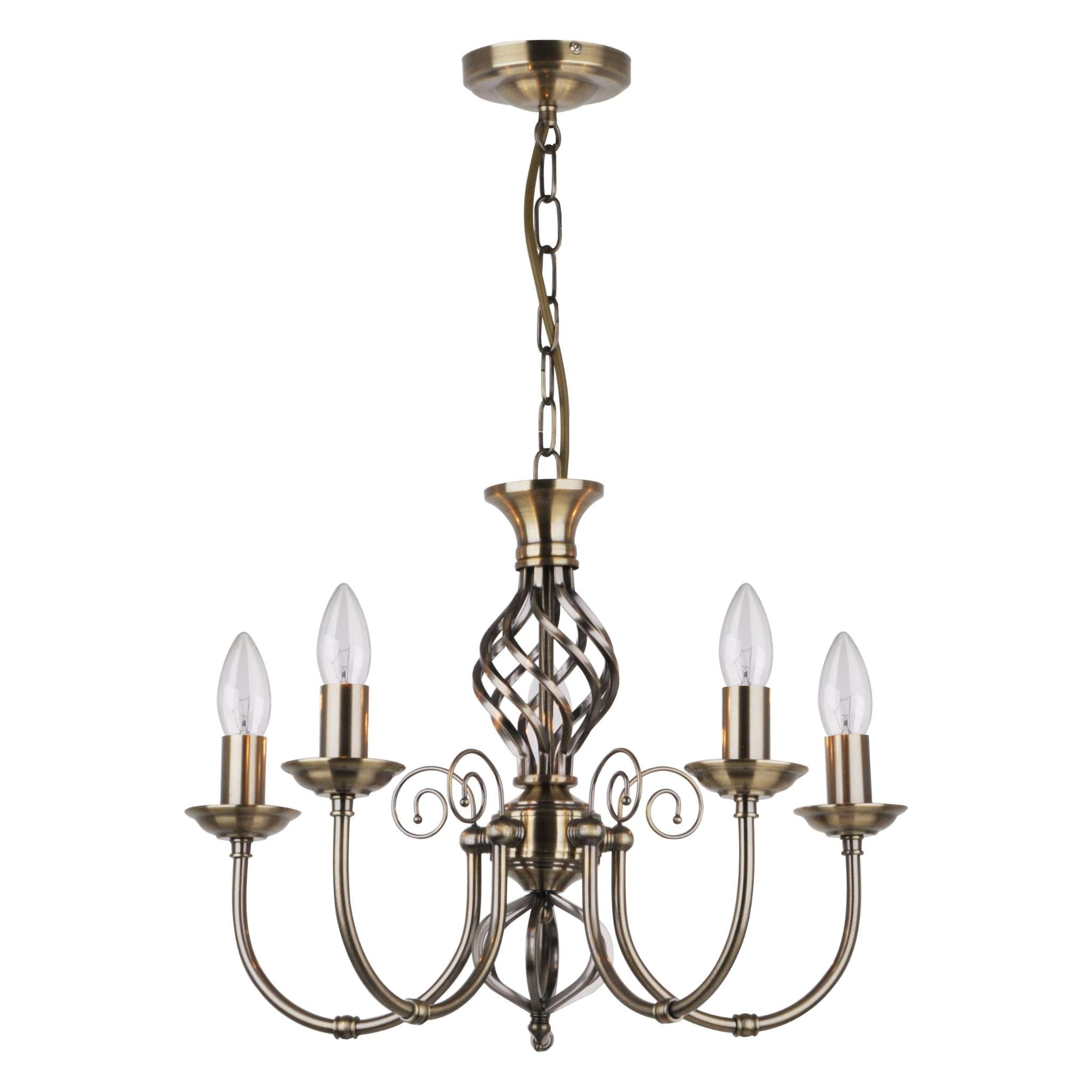 Aimee 123905-04 - Kattokruunu 5-osainen - Antiikkimessinki