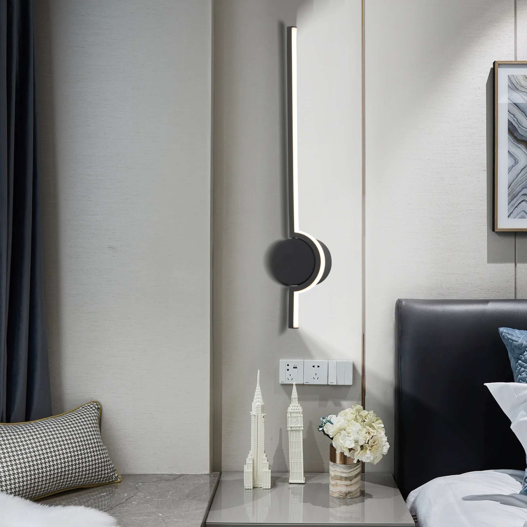 Alamiya 236021-02 - Wall lamp 51cm - Sand black