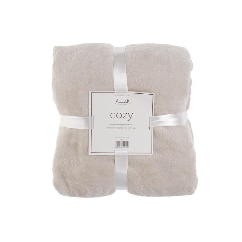 Throw blanket, light beige SUPERSOFT
