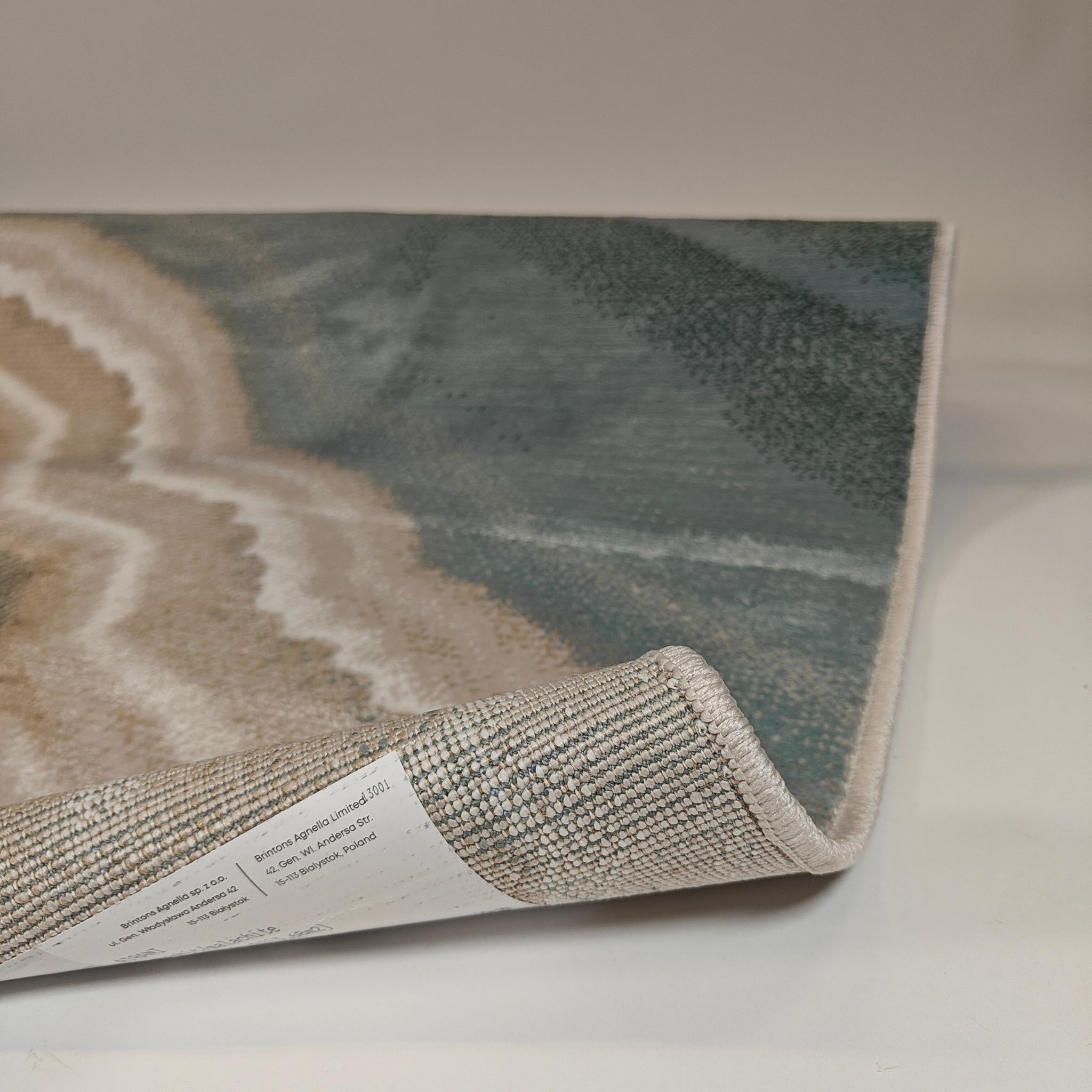 Atrani lyhytnukkainen matto - Vihreä / beige - valkoinen