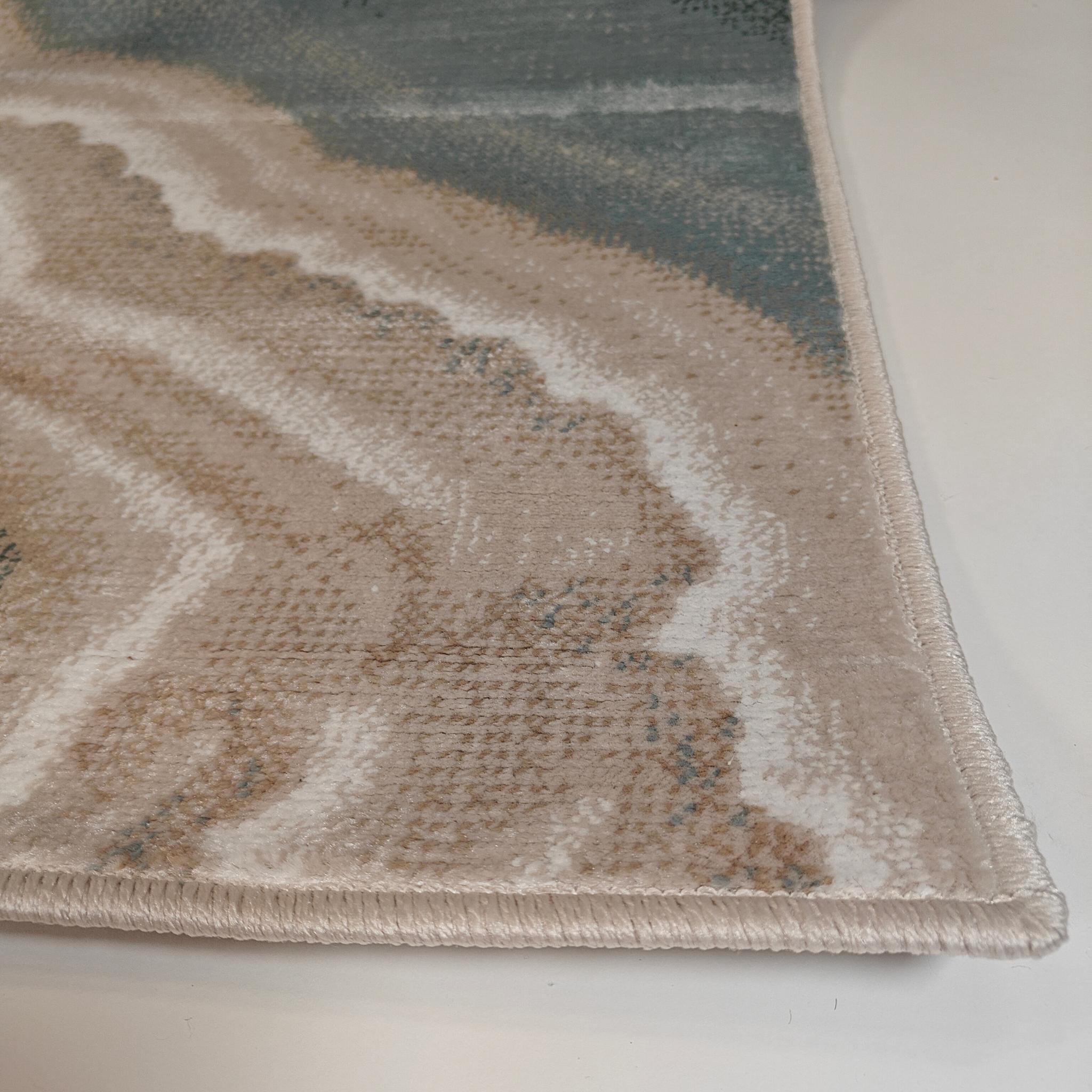 Atrani lyhytnukkainen matto - Vihreä / beige - valkoinen