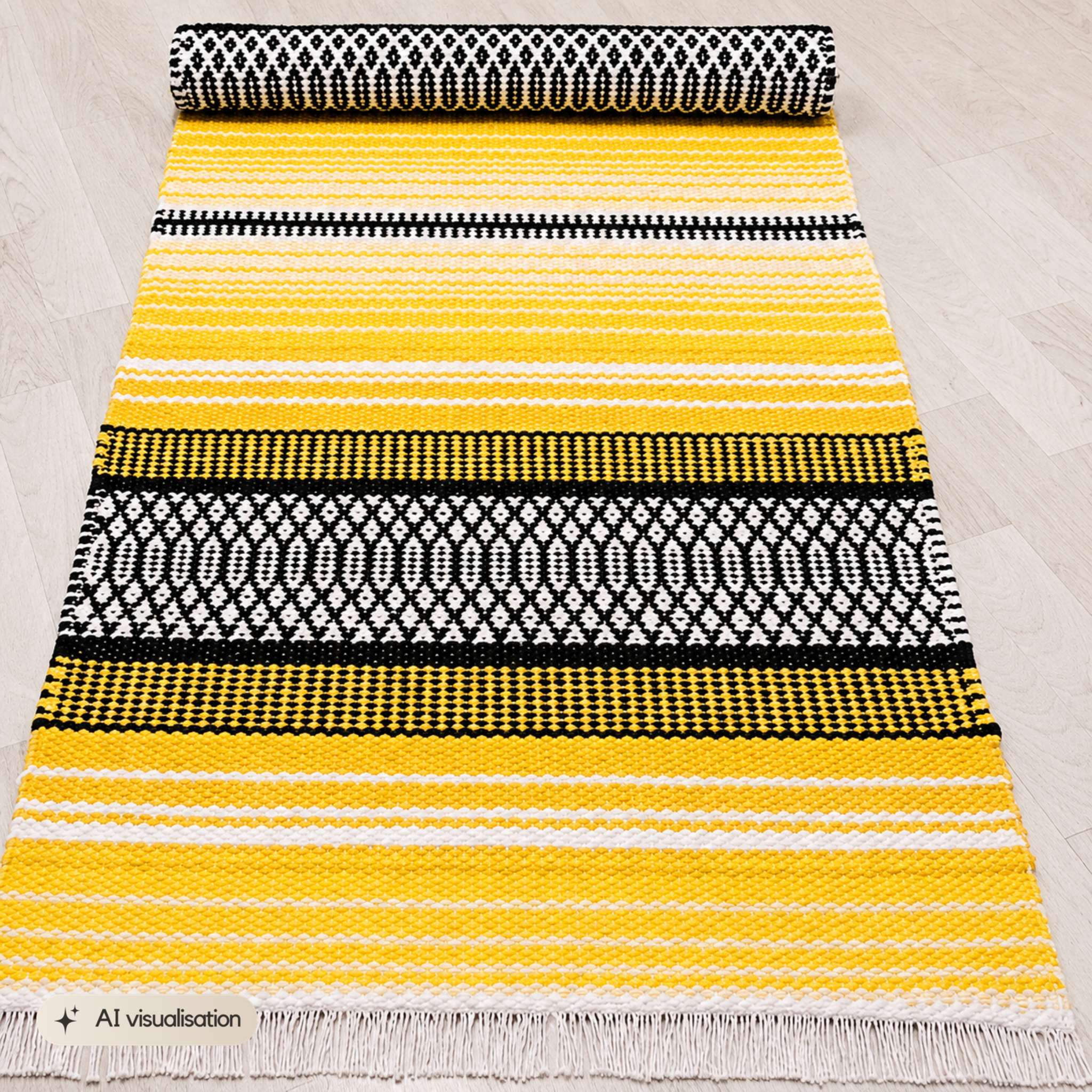 BERTA puuvillamatto - keltainen