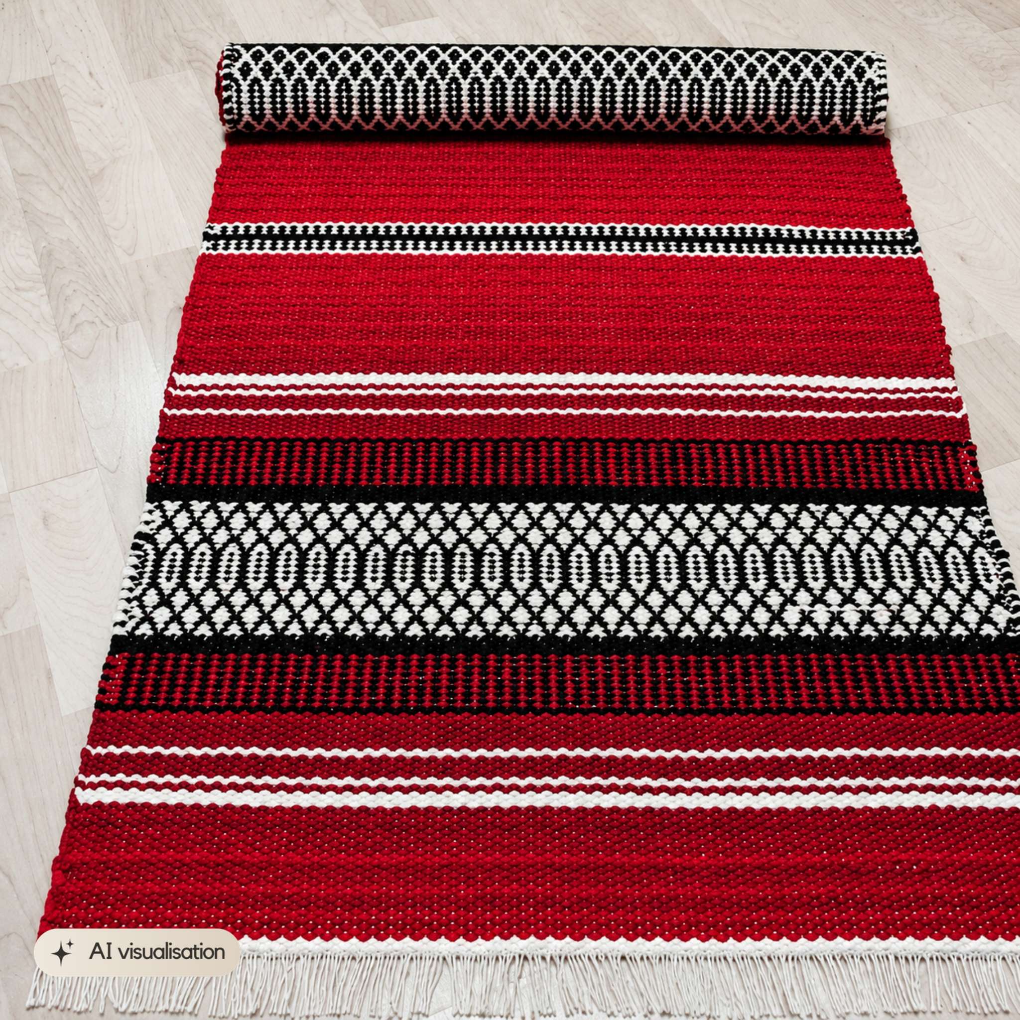 BERTA Cotton rug - red