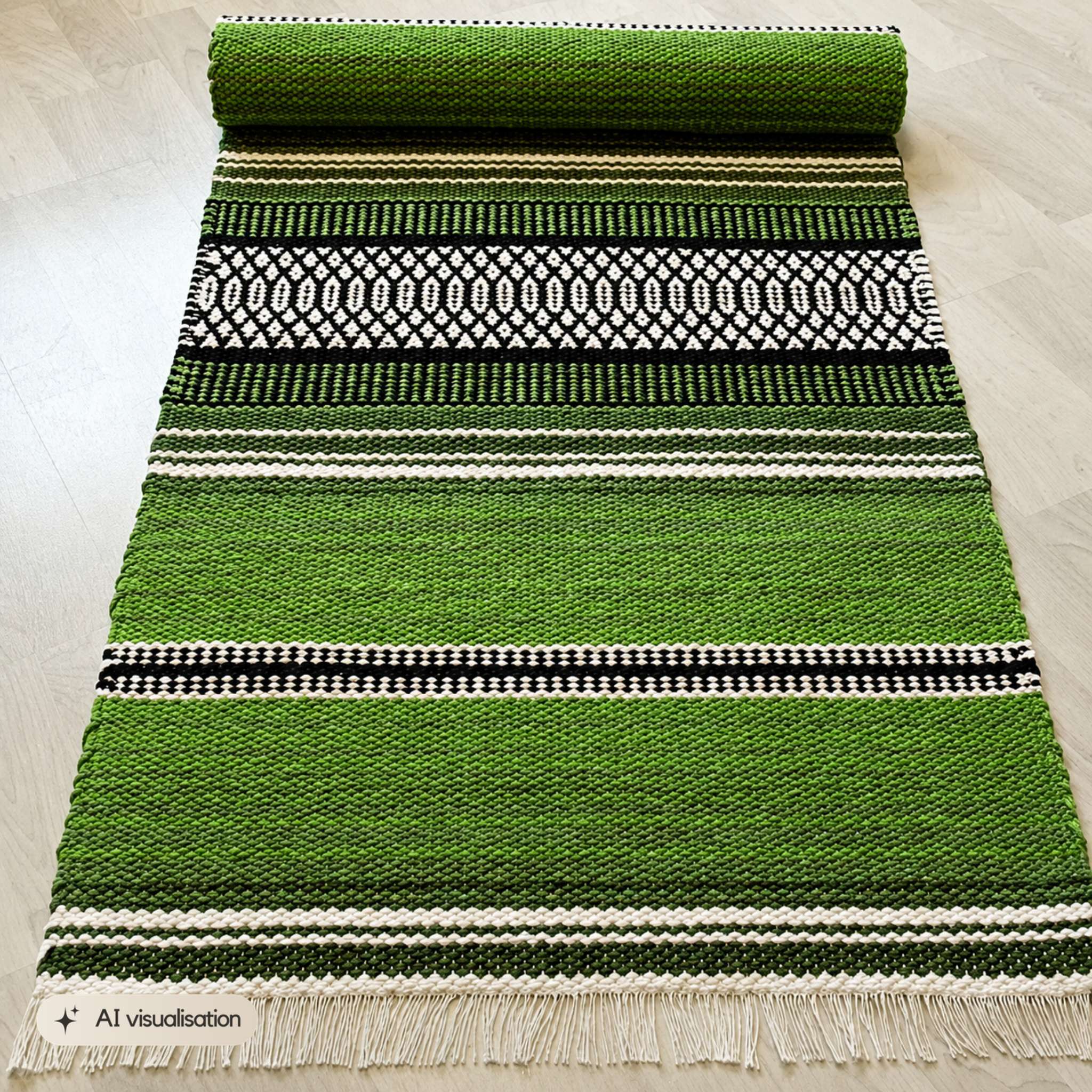 BERTA Cotton rug - green