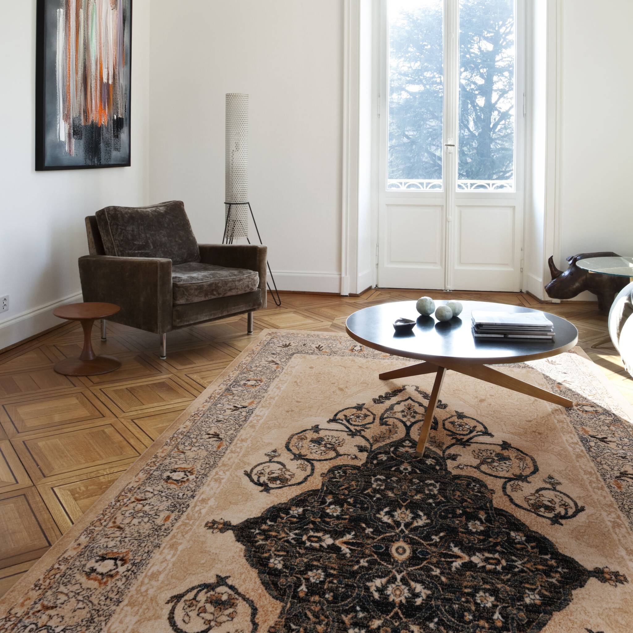Brenda oriental wool rug - beige