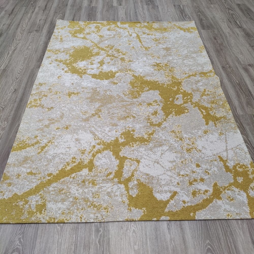 Carissa sileäksi kudottu matto - okra.