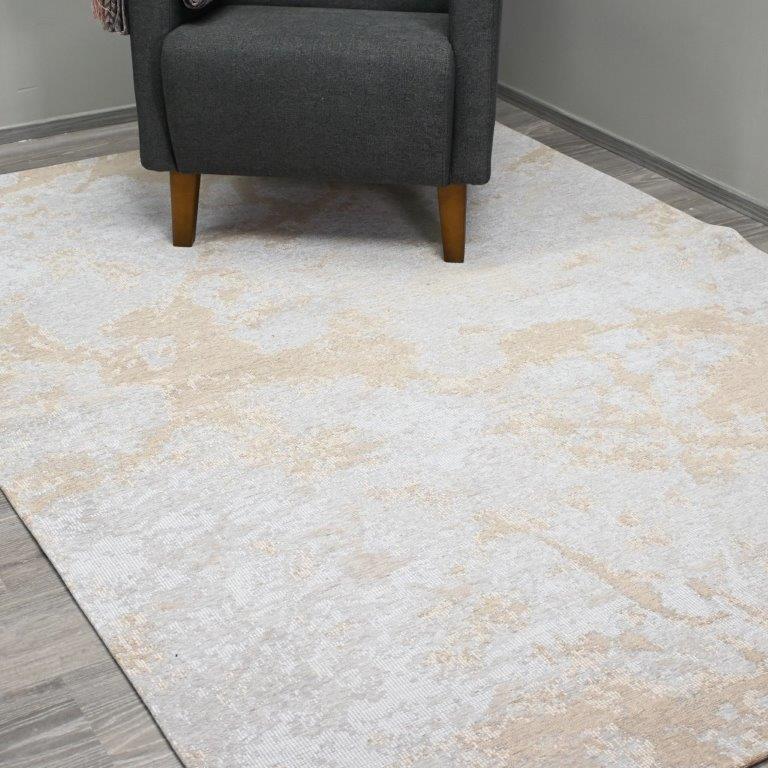 Carissa sileäksi kudottu matto - Vaaleaharmaa.