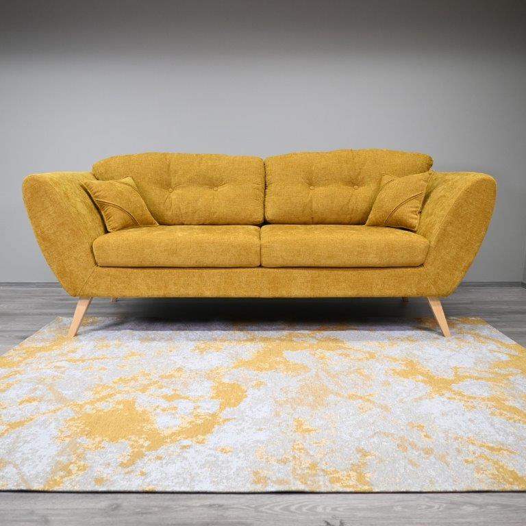 Carissa sileäksi kudottu matto - okra.