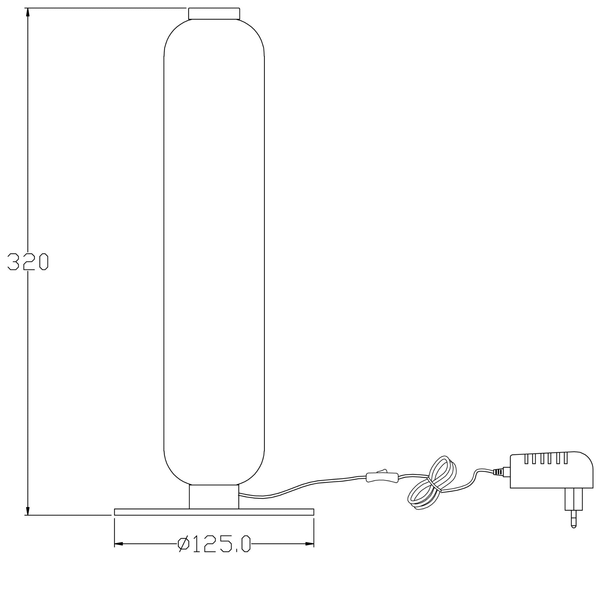 Catkin 539101-30 - LED-pöytävalaisin - Hiekanmusta - lasi