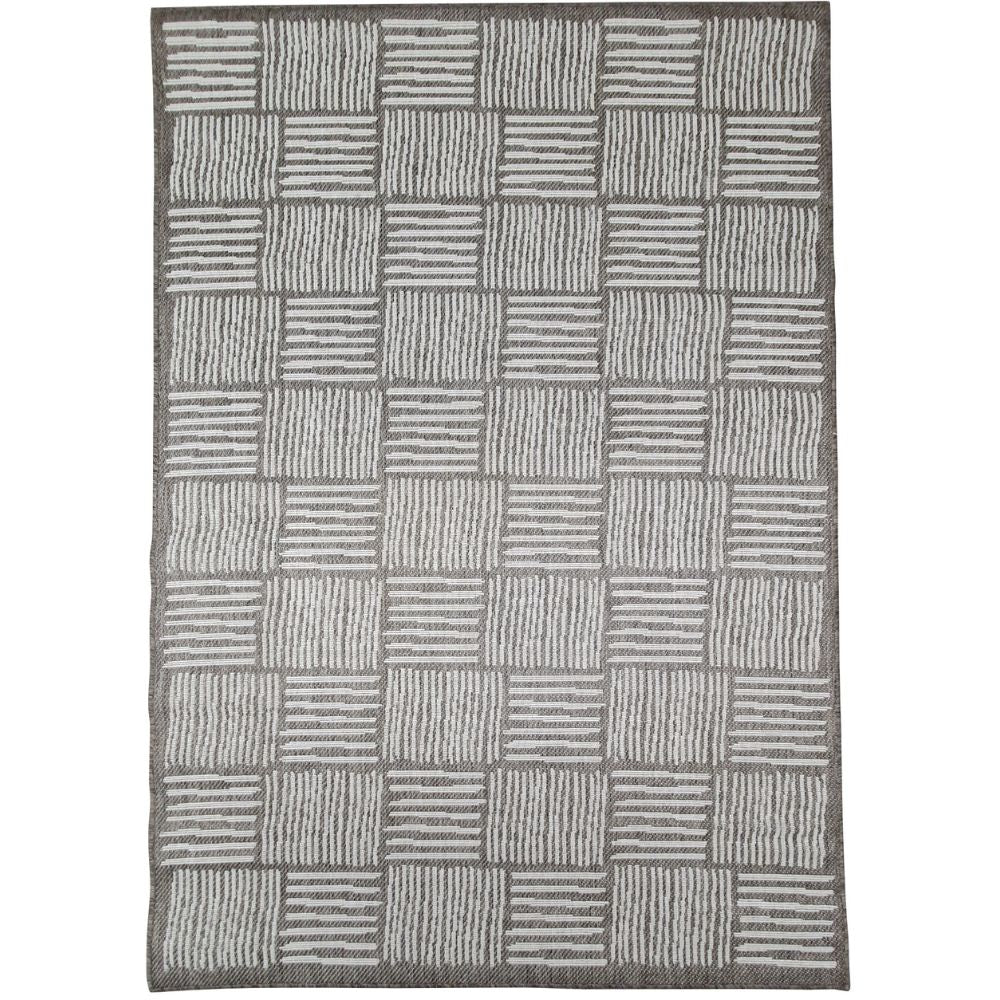 Cube sileäksi kudottu matto - ruskea.