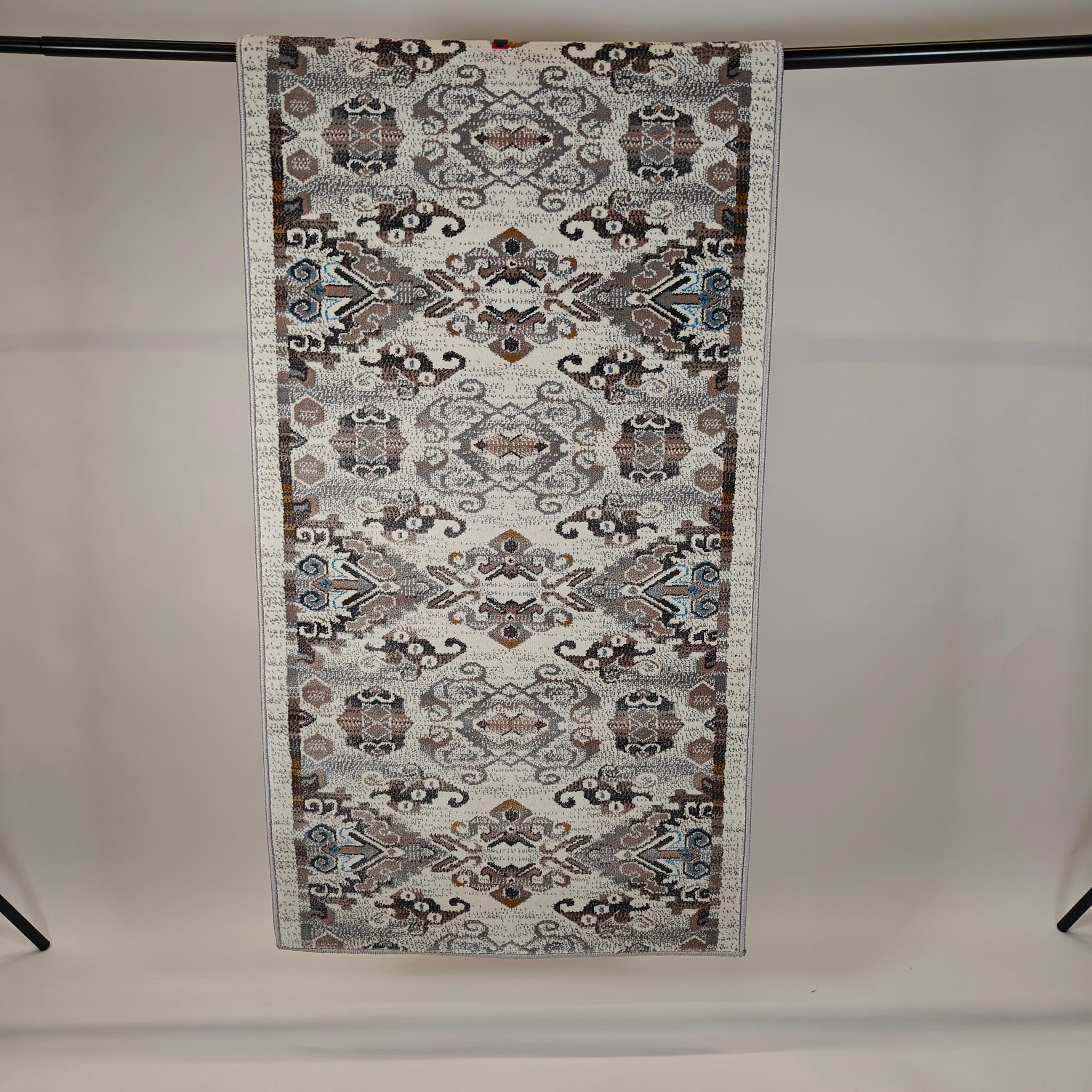 Eide lyhytnukkainen matto rulla - valkoinen/ruskea