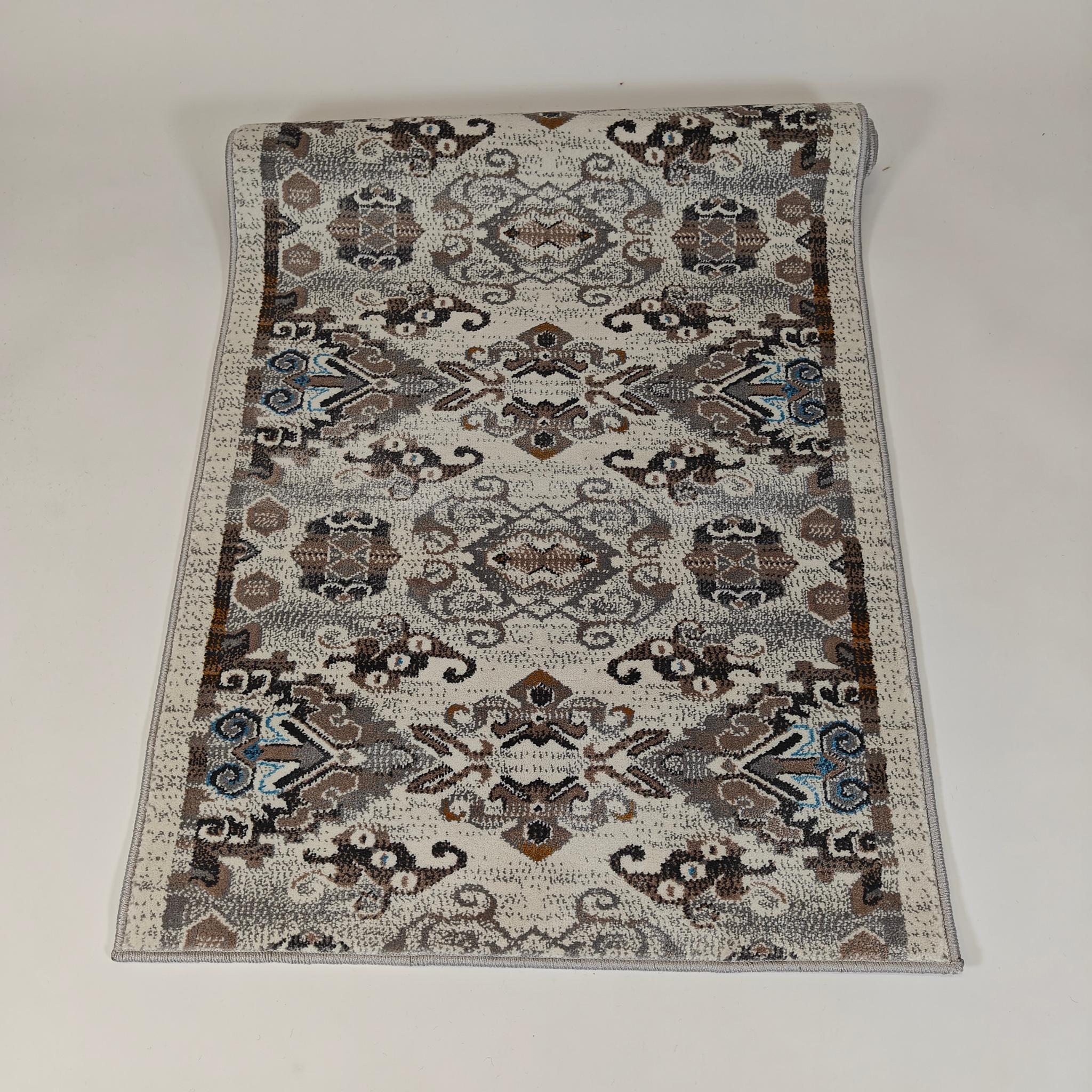 Eide lyhytnukkainen matto rulla - valkoinen/ruskea