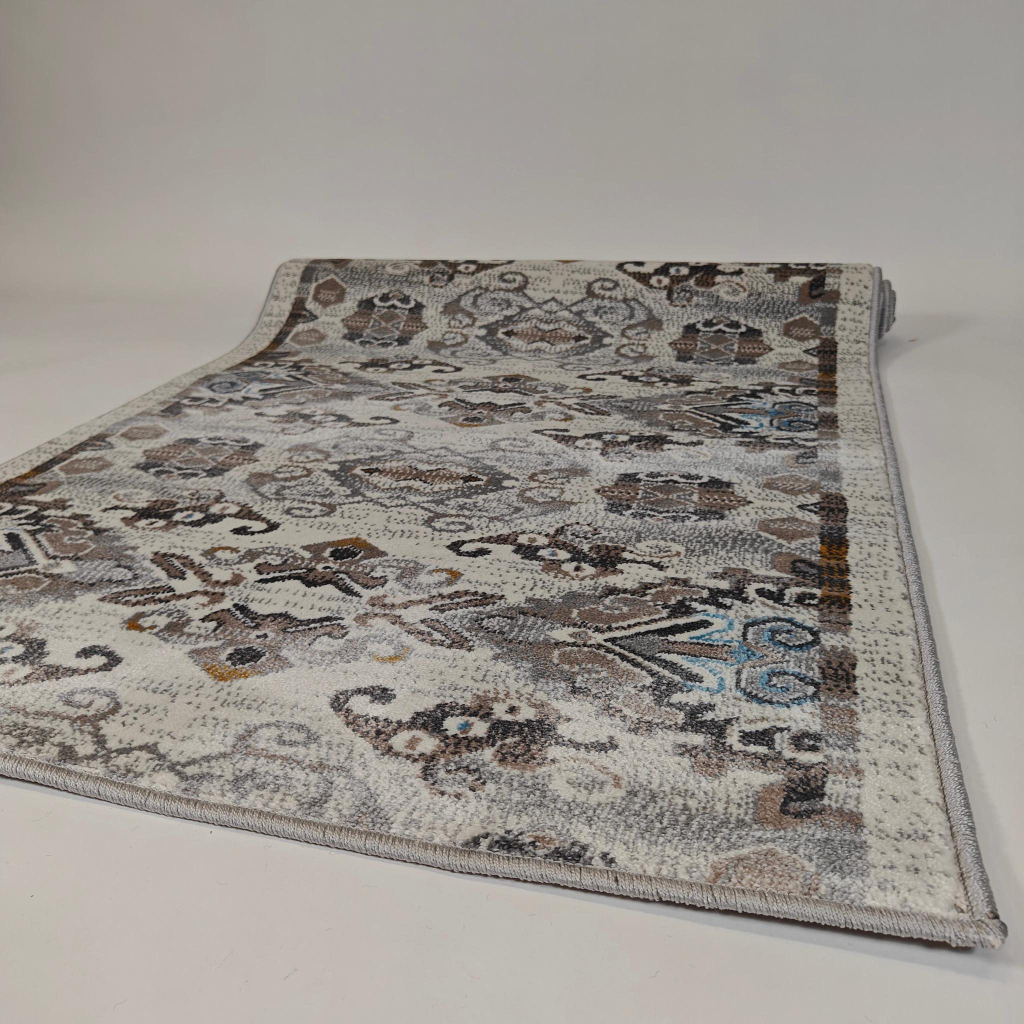 Eide lyhytnukkainen matto rulla - valkoinen/ruskea