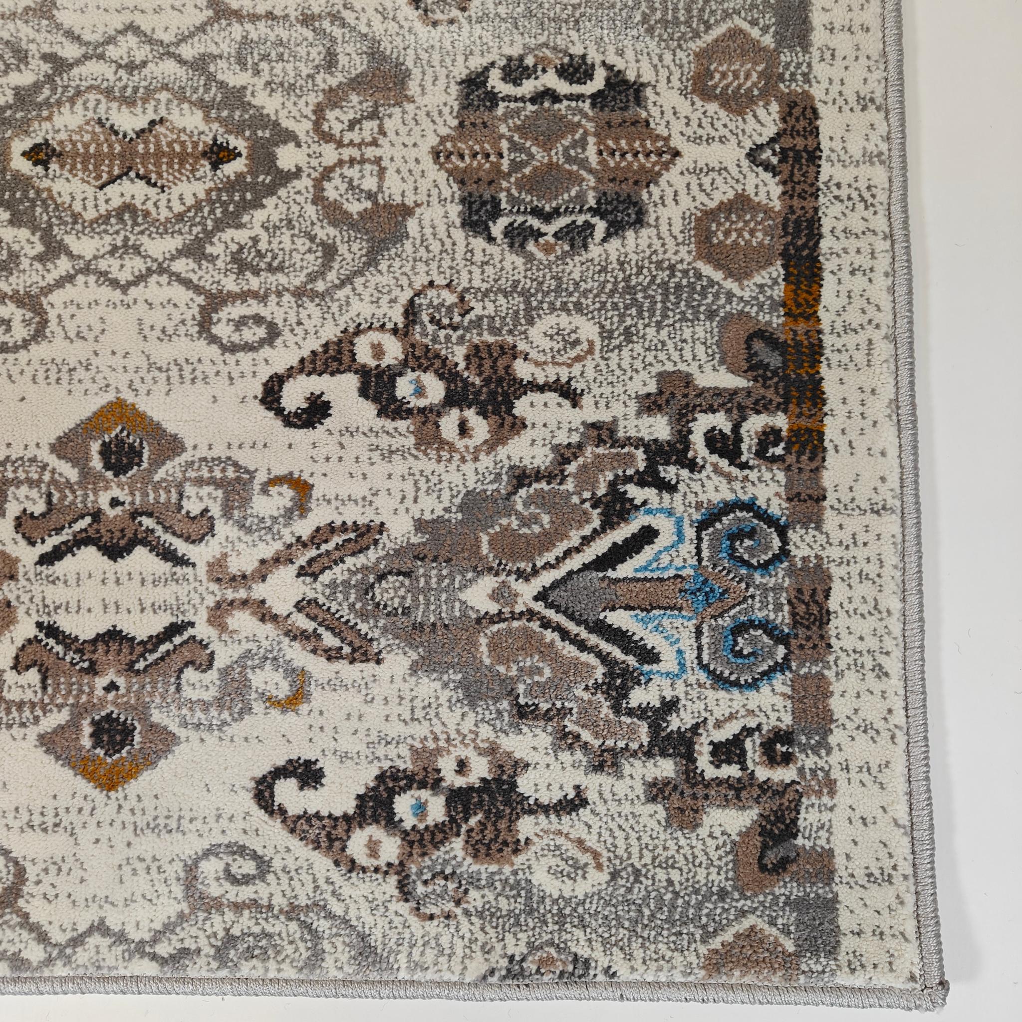 Eide lyhytnukkainen matto rulla - valkoinen/ruskea