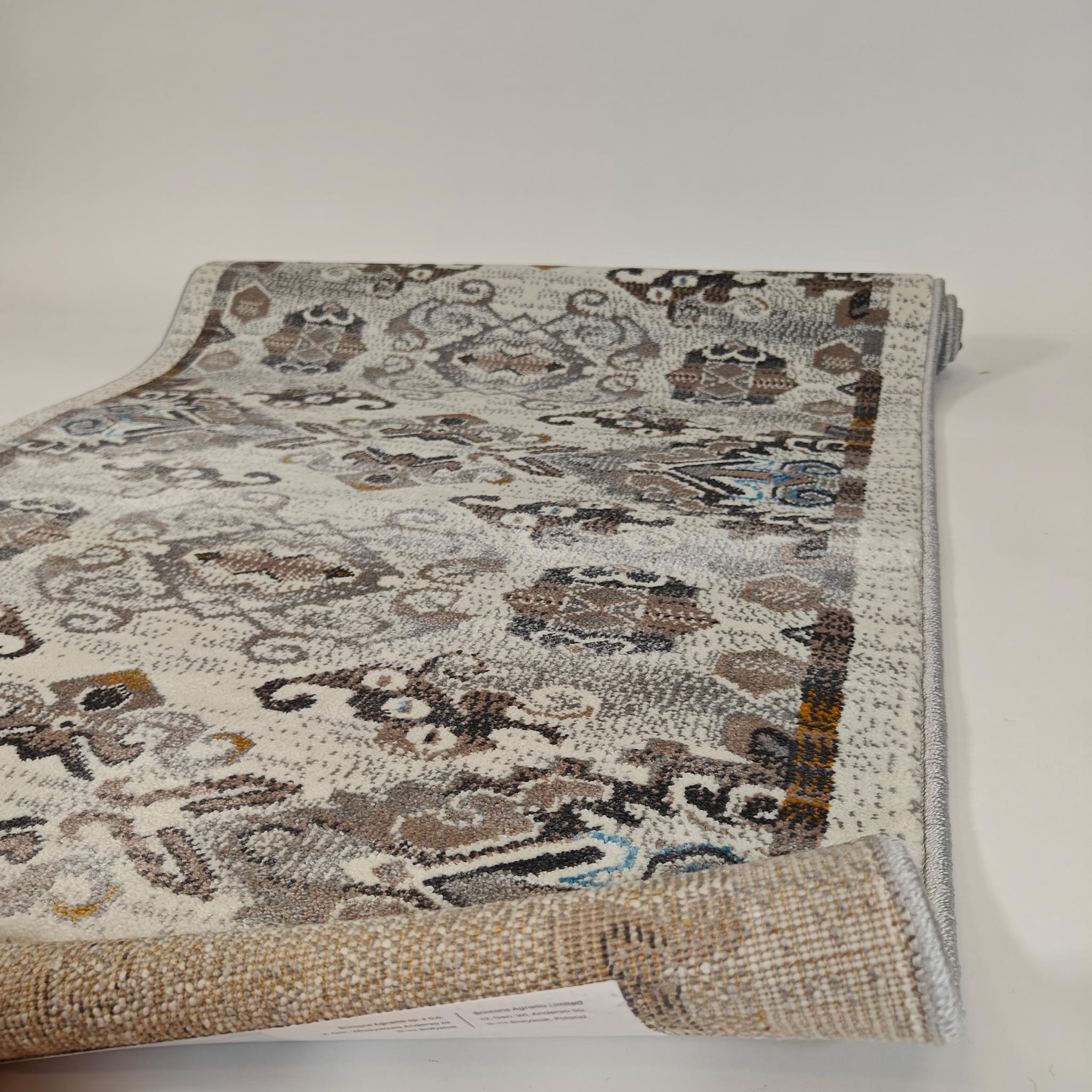 Eide lyhytnukkainen matto rulla - valkoinen/ruskea