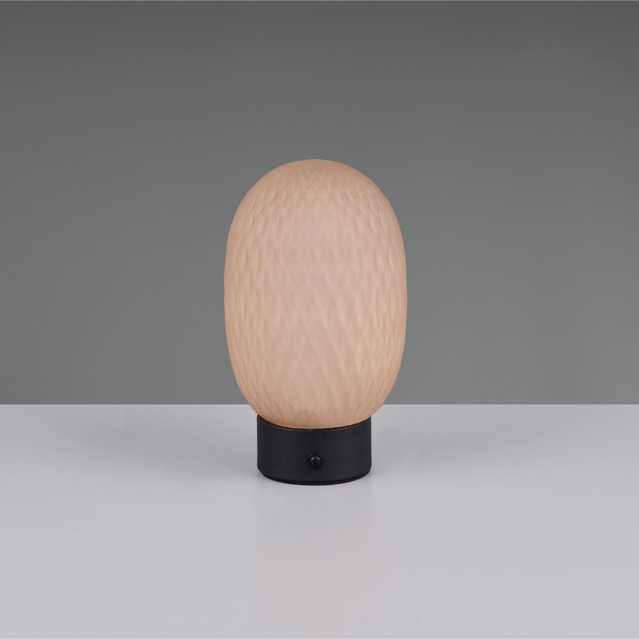 TRIO Facette LED table lamp, rechargeable - amber/matte black