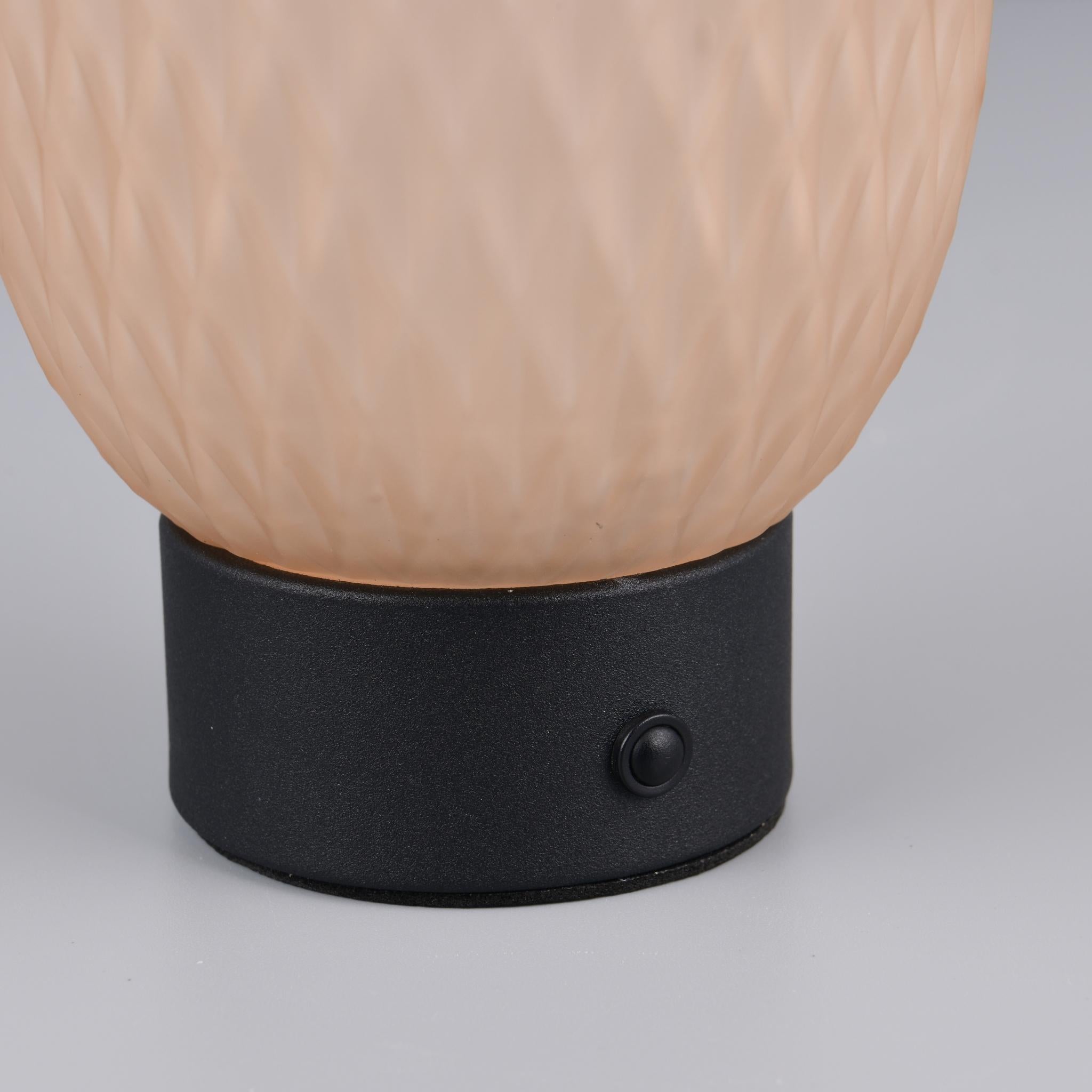 TRIO Facette LED table lamp, rechargeable - amber/matte black