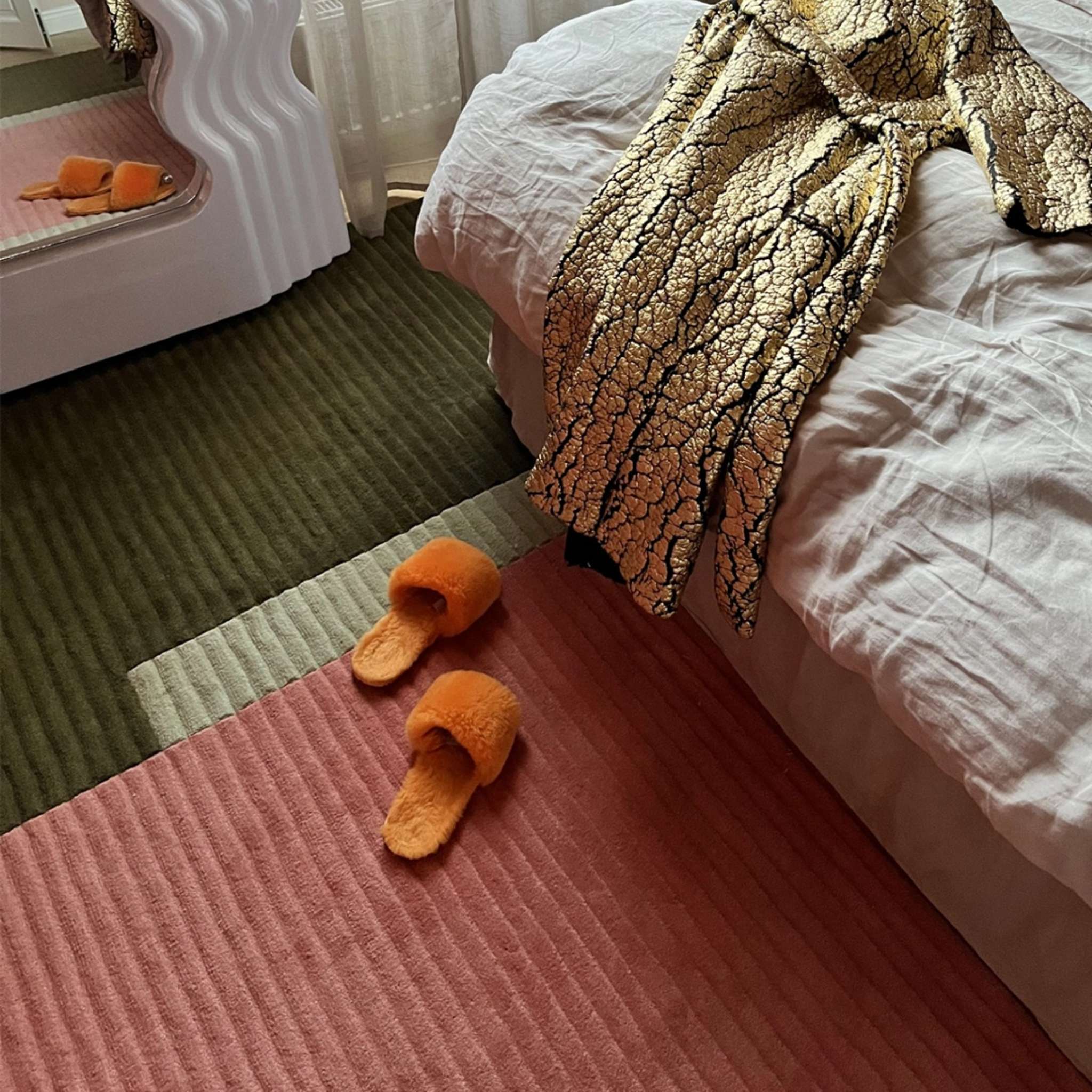 Finarte Jade Wool rug - Green Pink