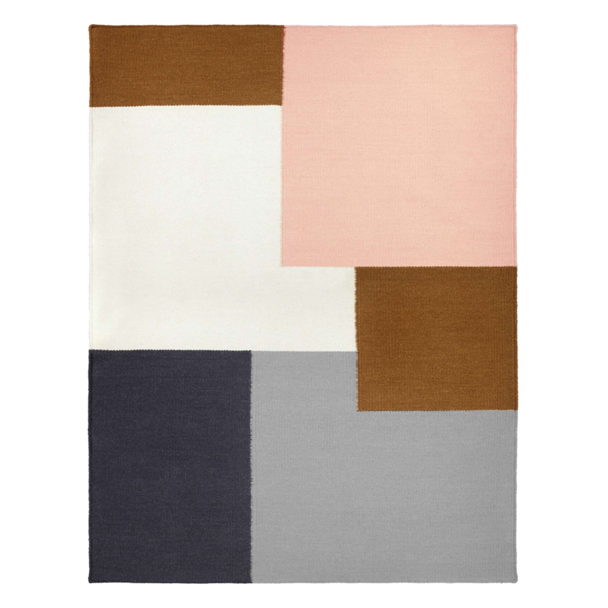 Finarte Kortteli villamatto - Harmaa Vaaleanpunainen