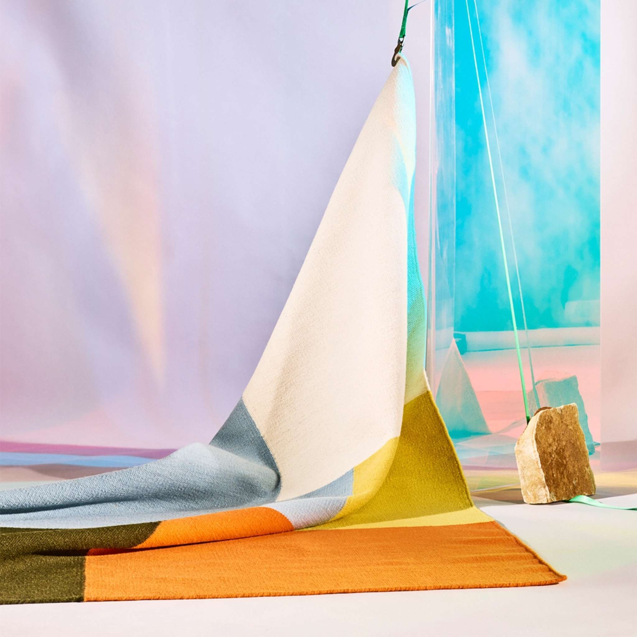 Finarte Kortteli villamatto - Valkoinen Keltainen