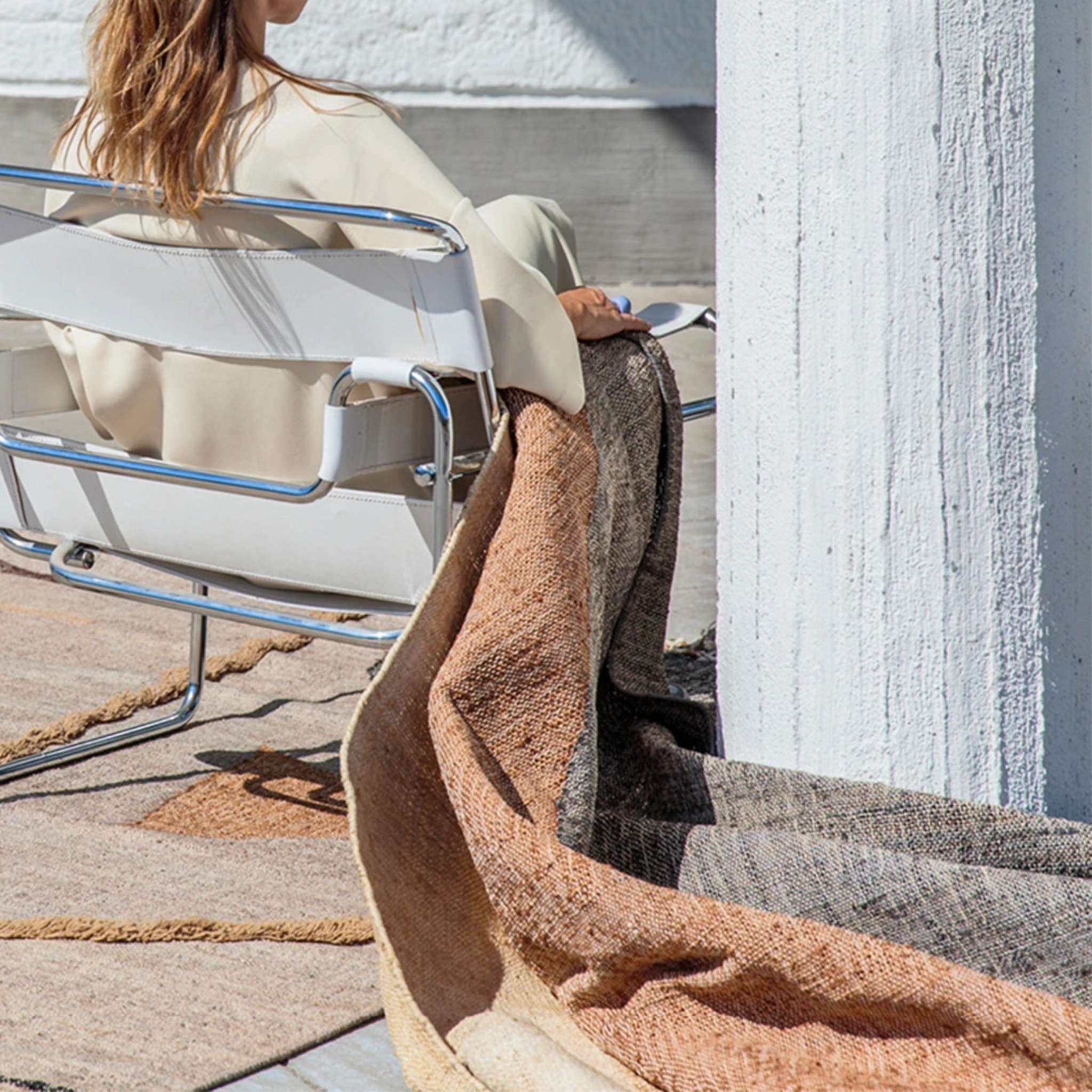 Finarte Moduli Jute-Cotton rug - Mustard