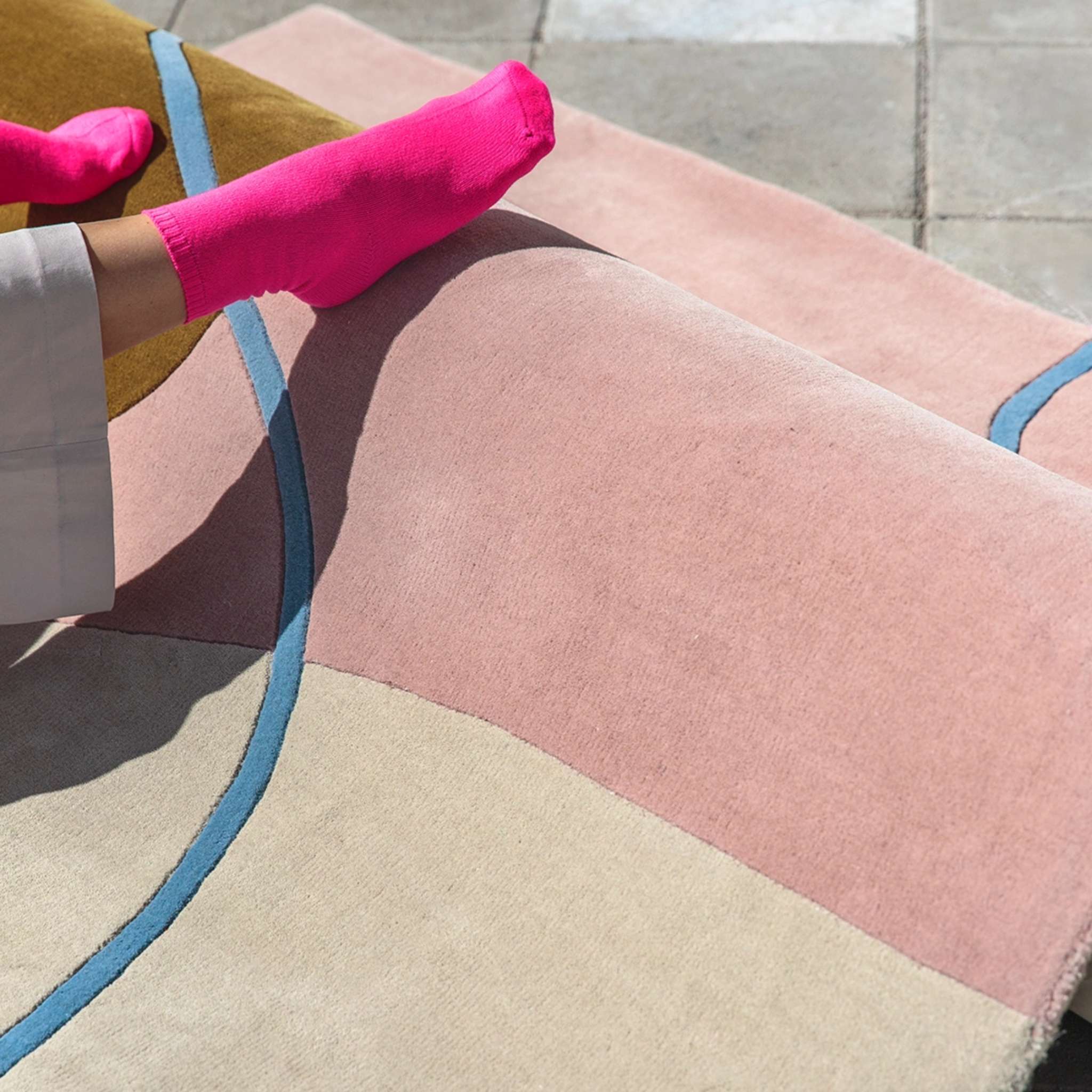 Finarte Ruukku villamatto - Pinkki Beige