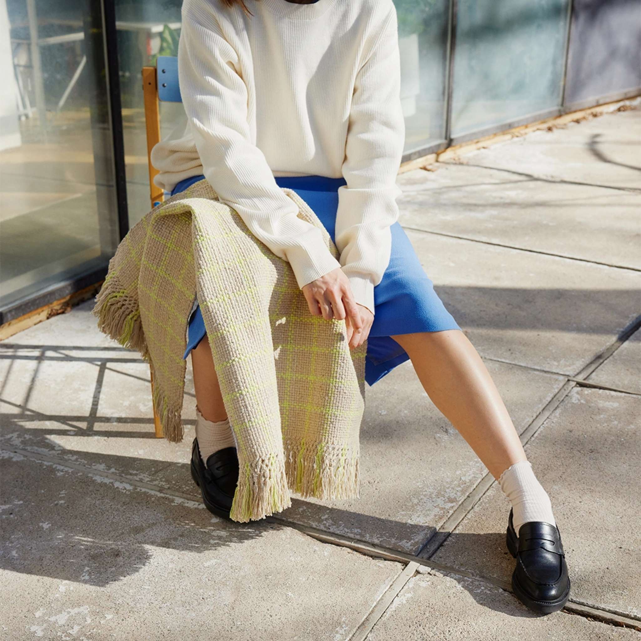 Finarte Ruutu Cotton rug - Beige