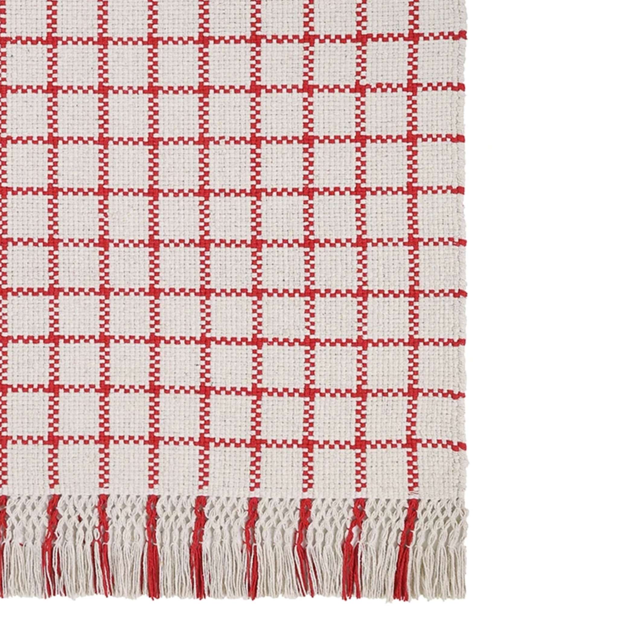 Finarte Ruutu puuvillamatto - Valkoinen