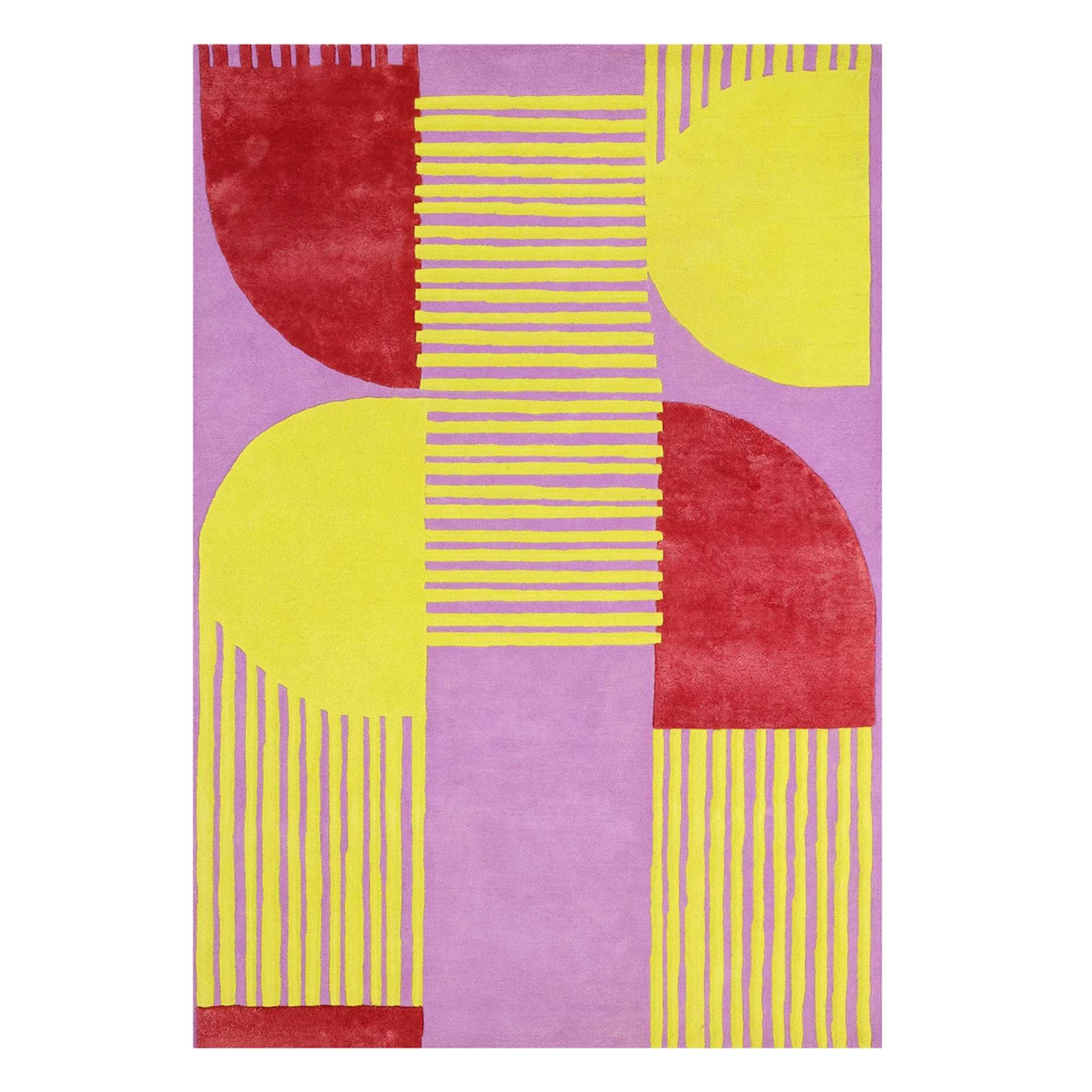 Finarte Stool Wool rug - Yellow Pink