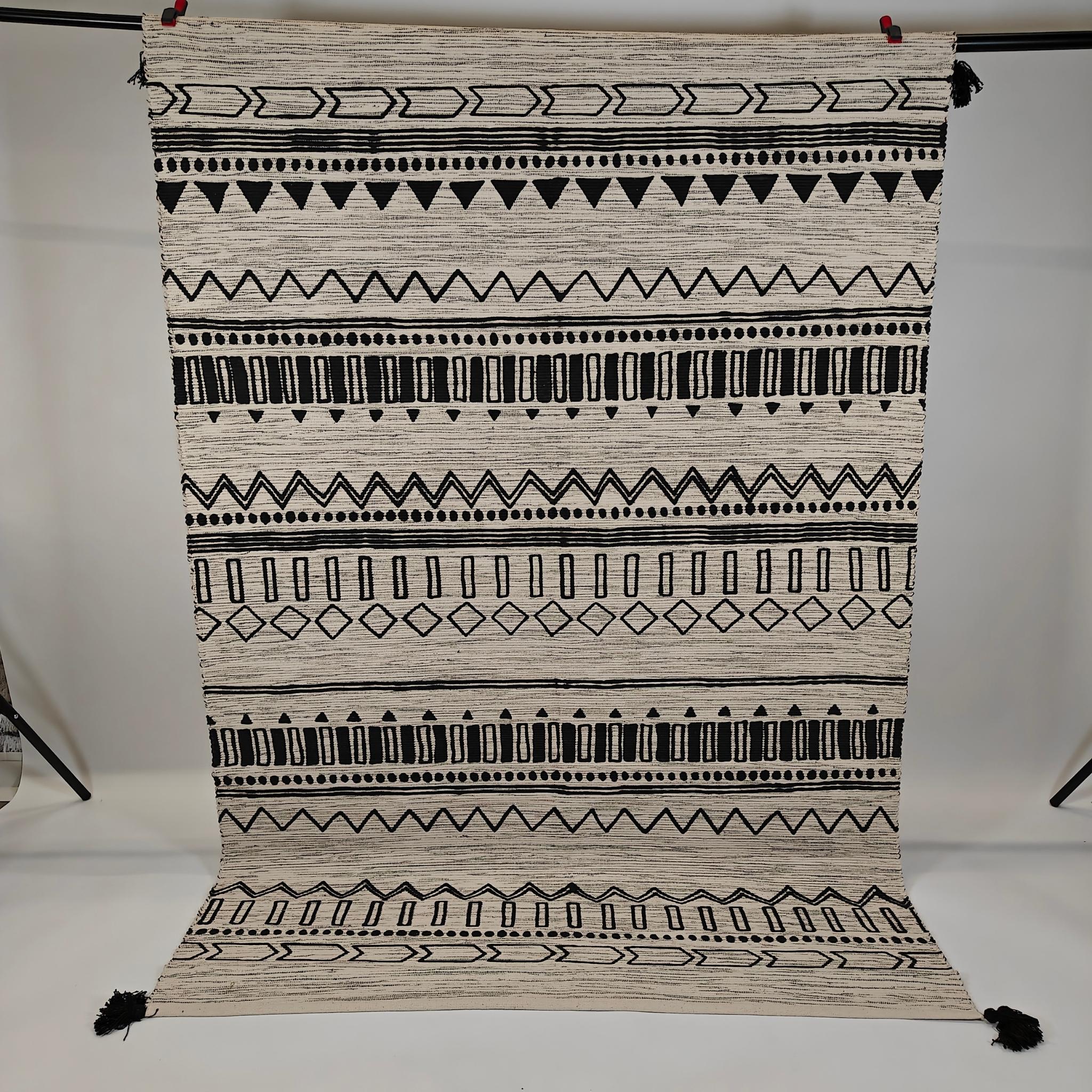 Finarte Elisa Cotton rug - white/black