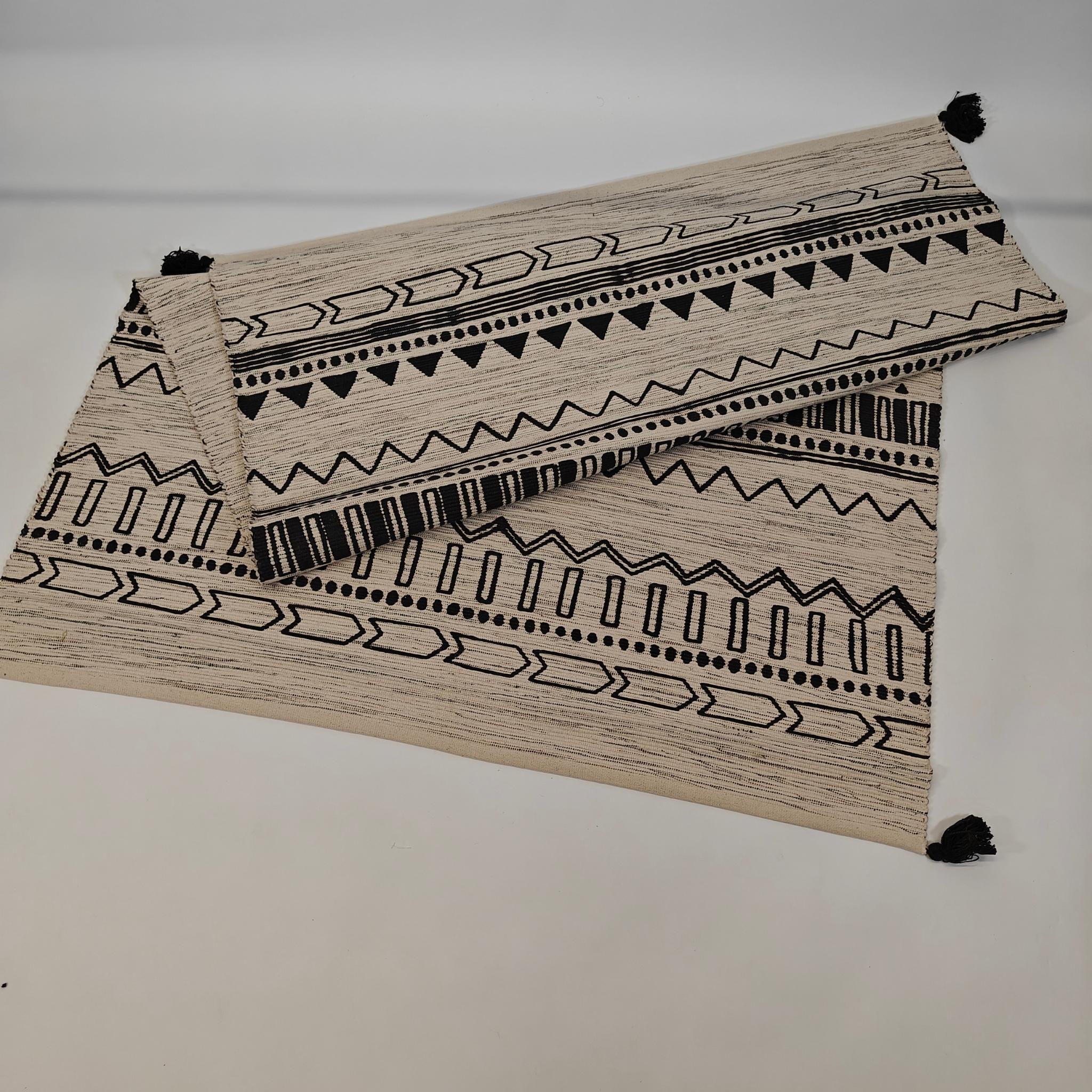 Finarte Elisa Cotton rug - white/black