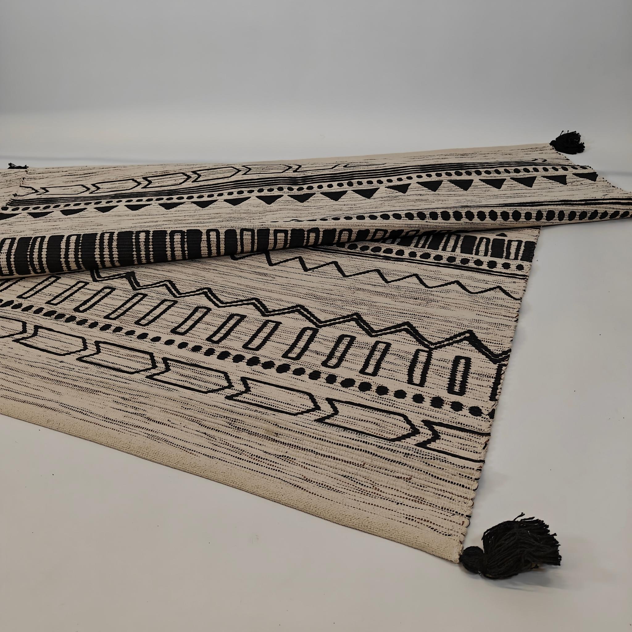 Finarte Elisa Cotton rug - white/black