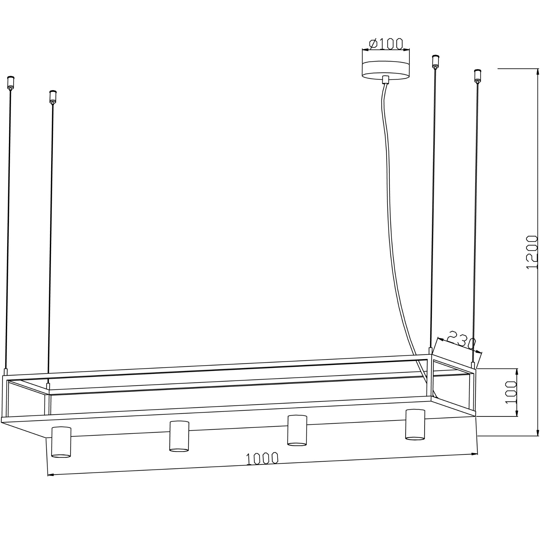 Fiore 340601-30 - 4-piece Ceiling Light - Sand Black