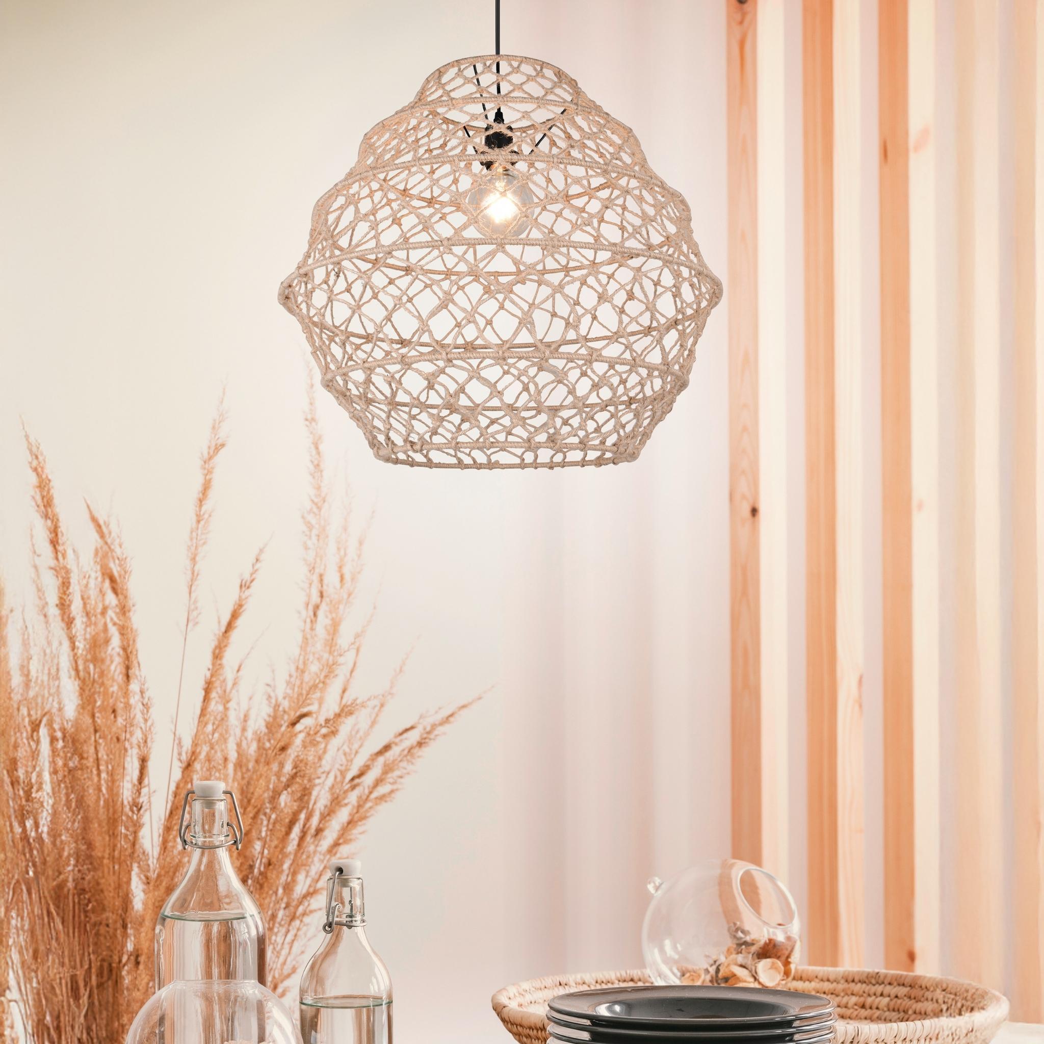 TRIO Hive pendant lamp - natural/hemp