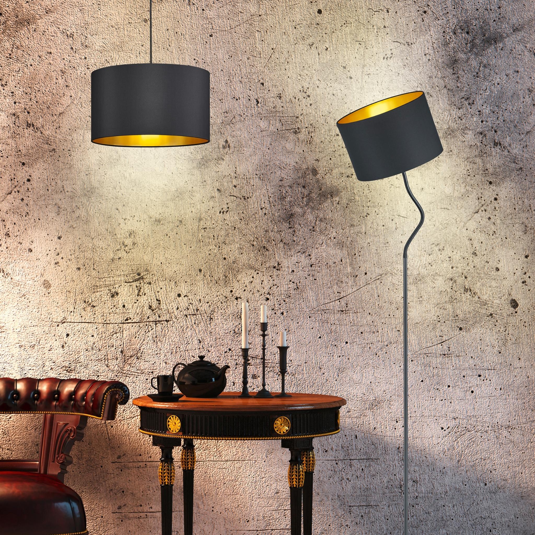 TRIO Hostel pendant lamp - matte black/gold