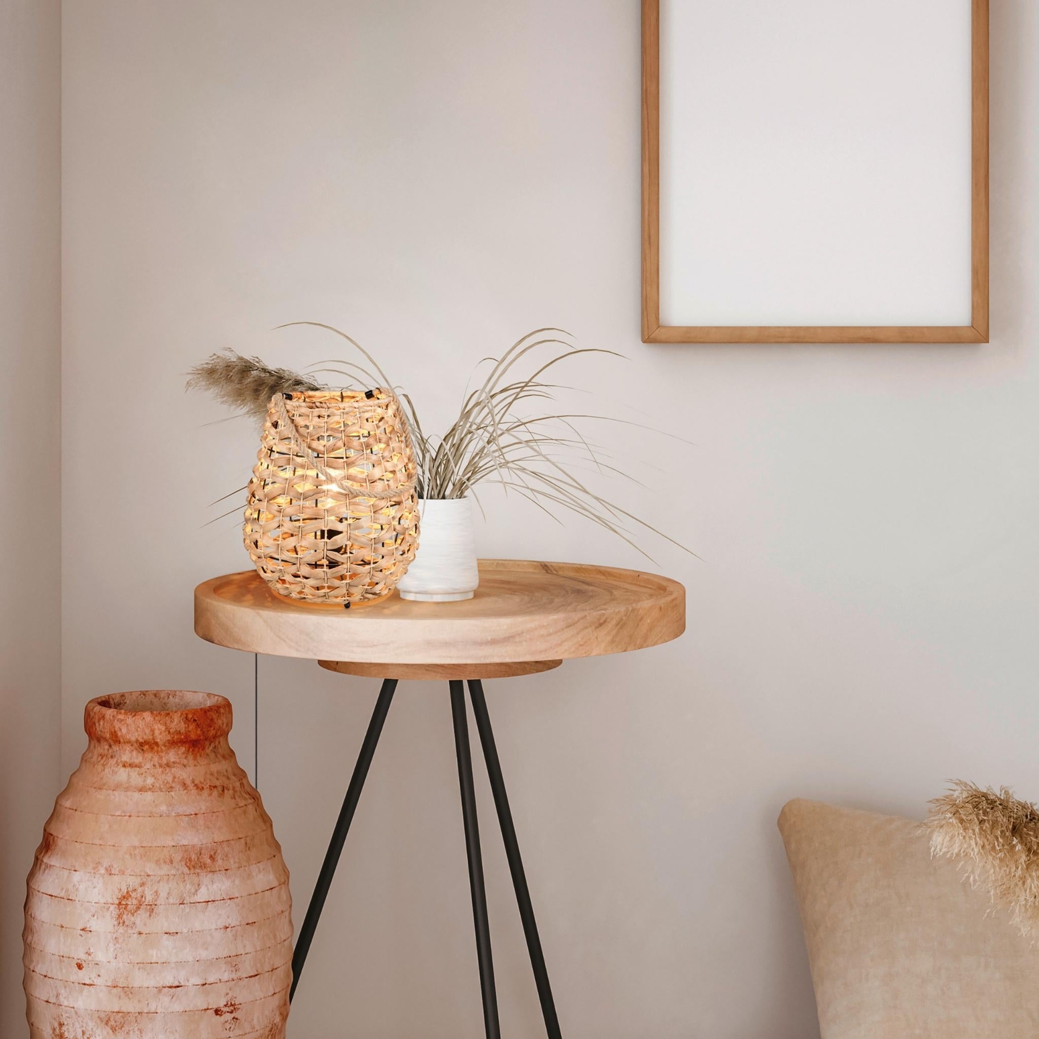 TRIO Jean table lamp - natural/sea grass